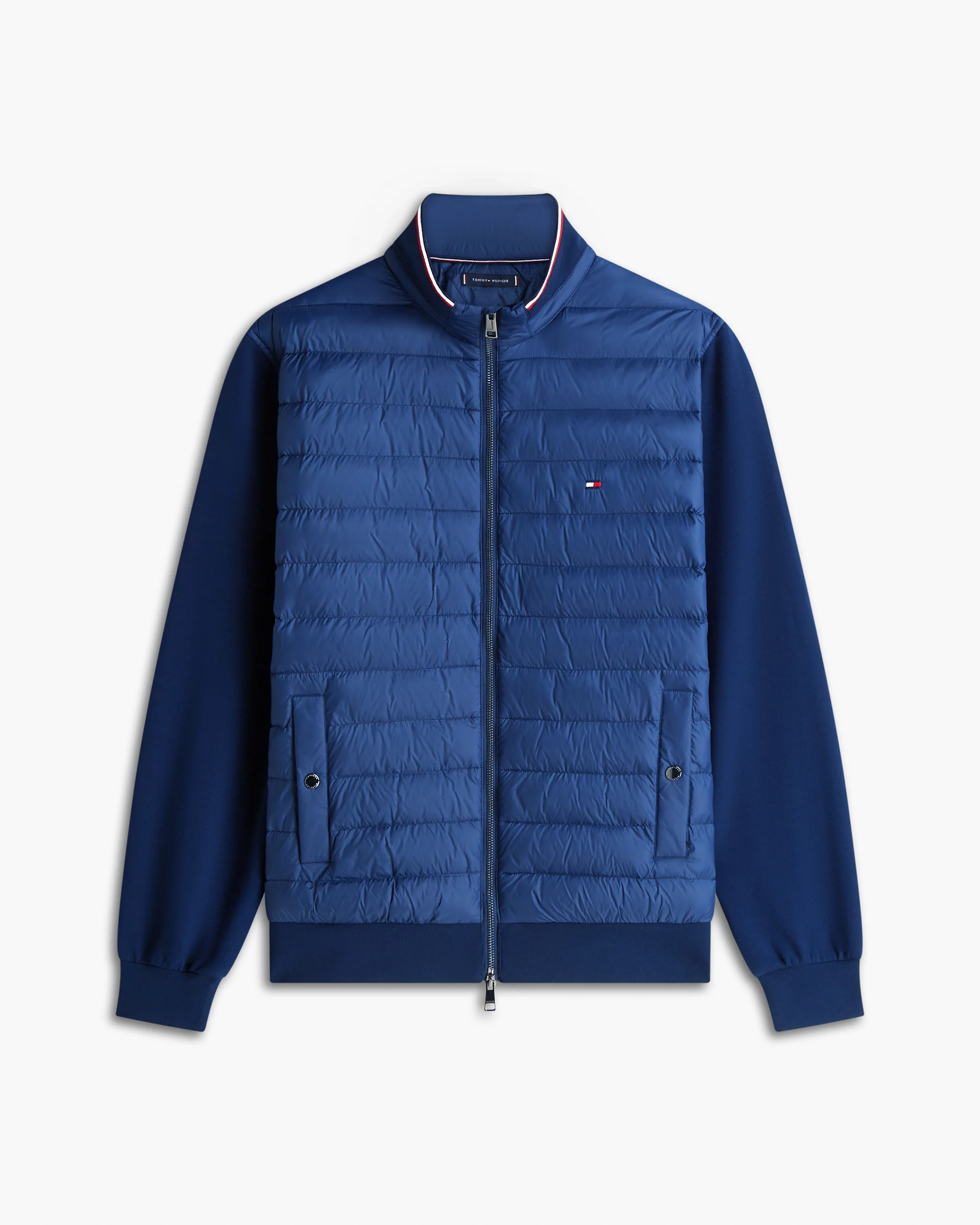Tommy Hilfiger Essential RWB Mixed Media Mens Stand Collar Jacket - Carbon Navy - Image 5