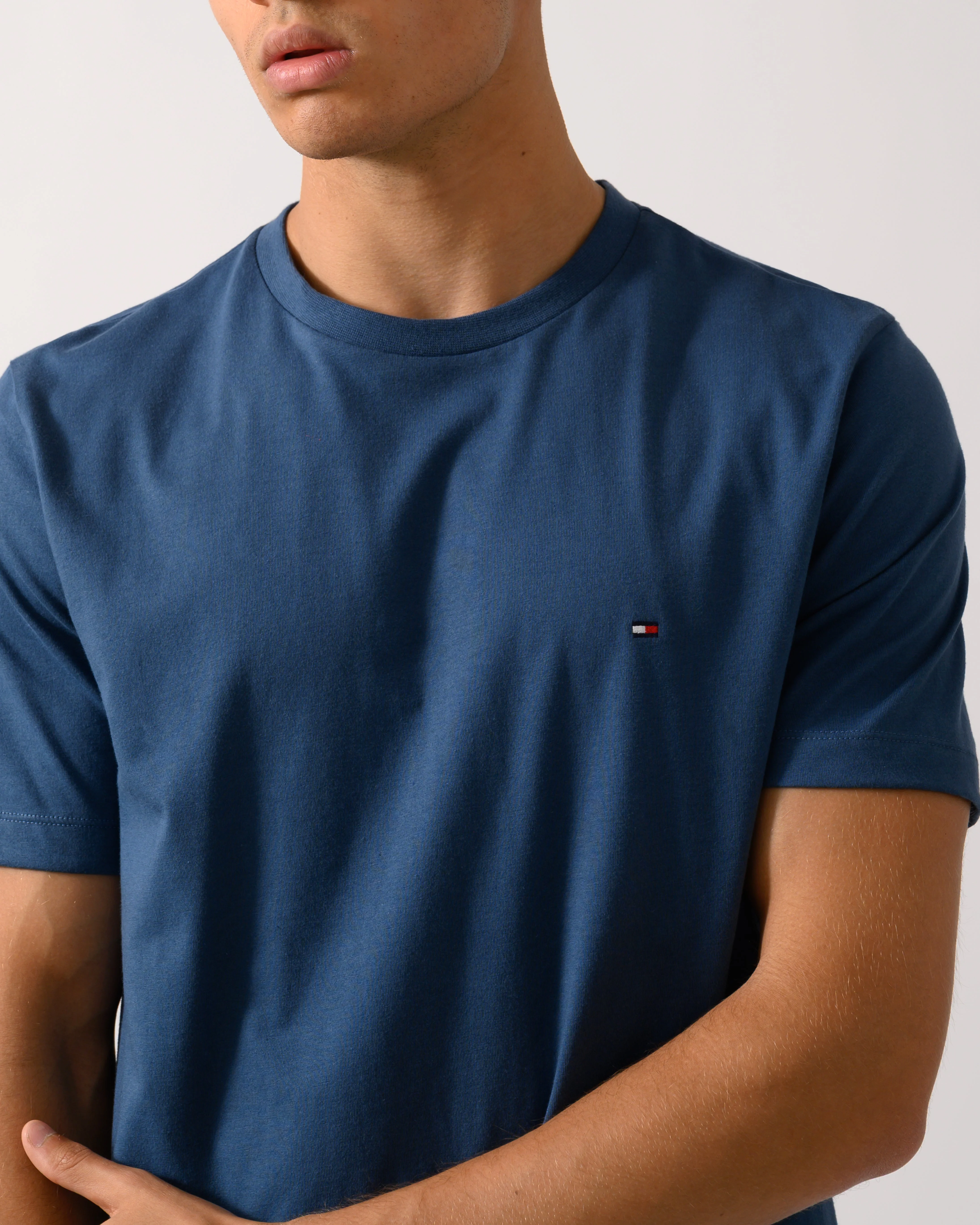 Tommy Hilfiger Essential Seasonal Regular Fit Solid Mens T-Shirt - Aegean Sea - Image 2