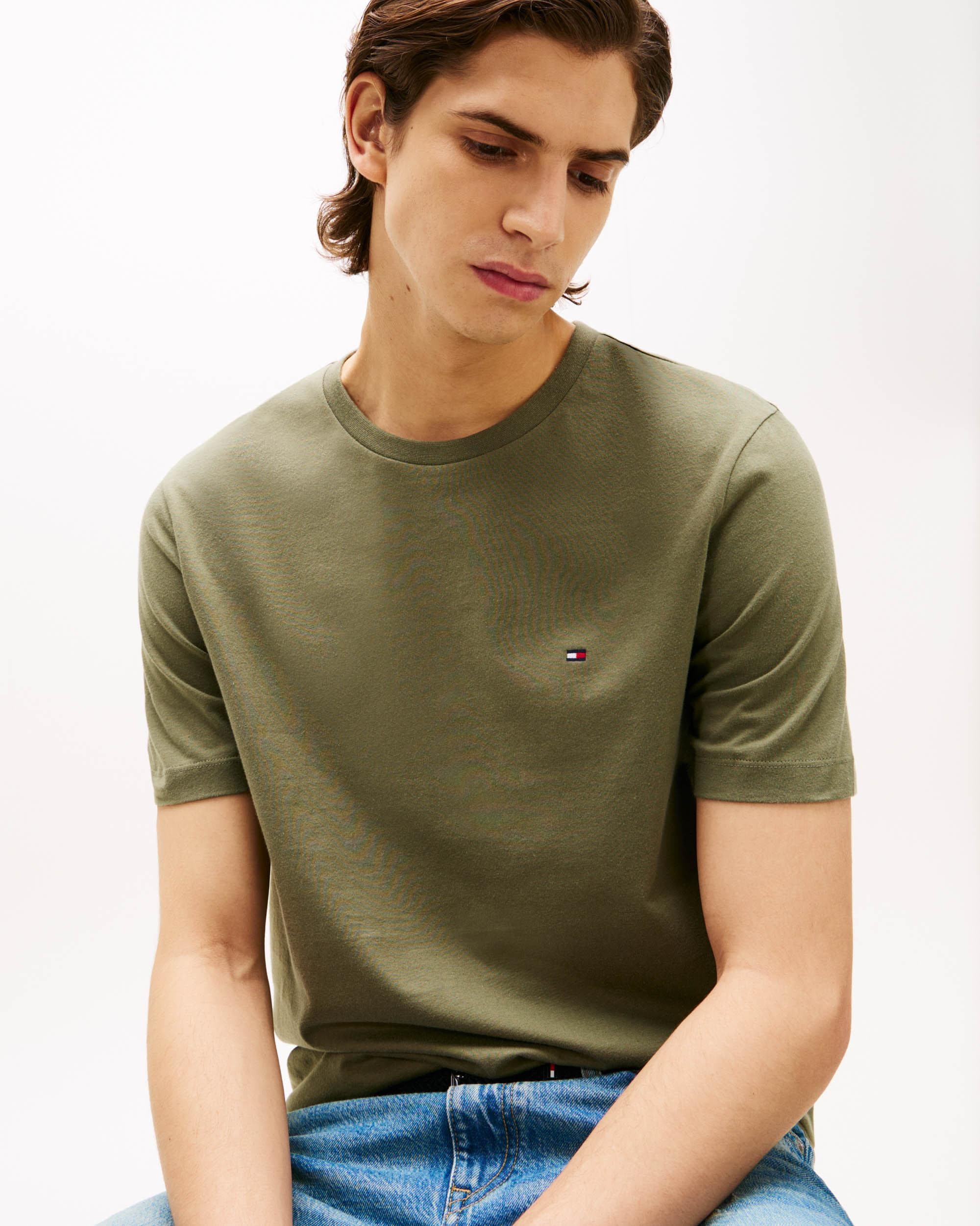 Tommy Hilfiger Essential Seasonal Regular Fit Solid Mens T-Shirt - Battle Green - Image 2