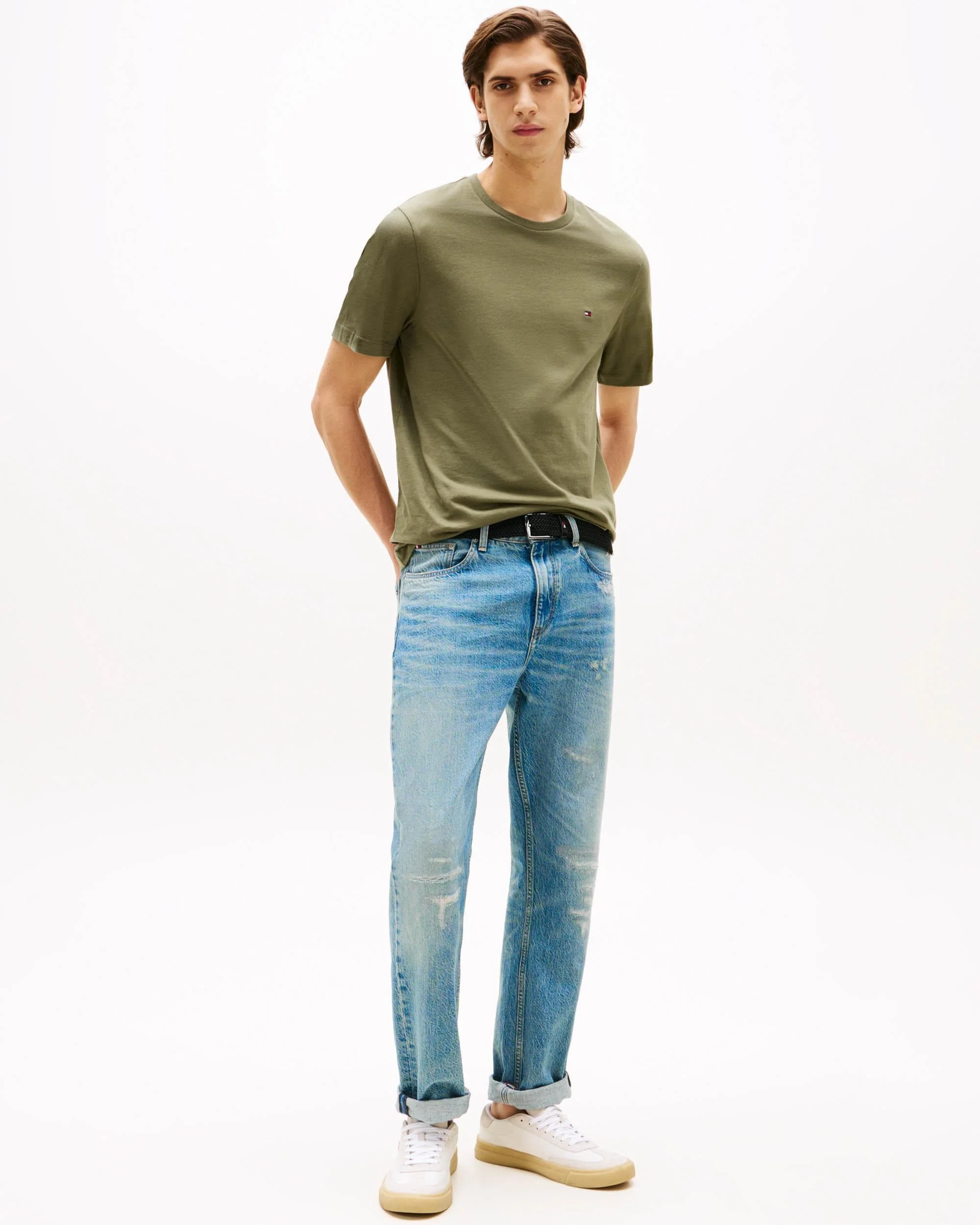 Tommy Hilfiger Essential Seasonal Regular Fit Solid Mens T-Shirt - Battle Green - Image 3