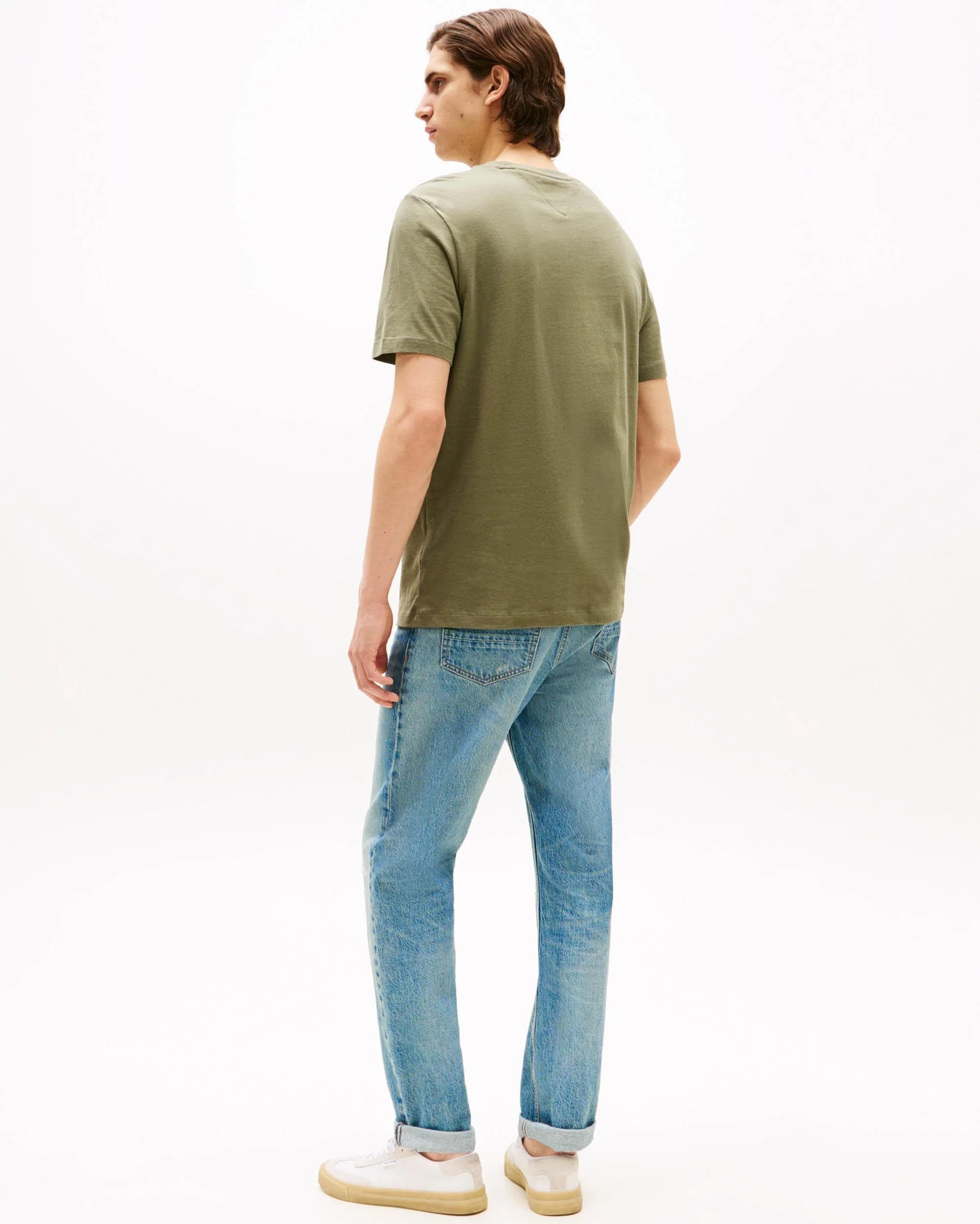 Tommy Hilfiger Essential Seasonal Regular Fit Solid Mens T-Shirt - Battle Green - Image 4