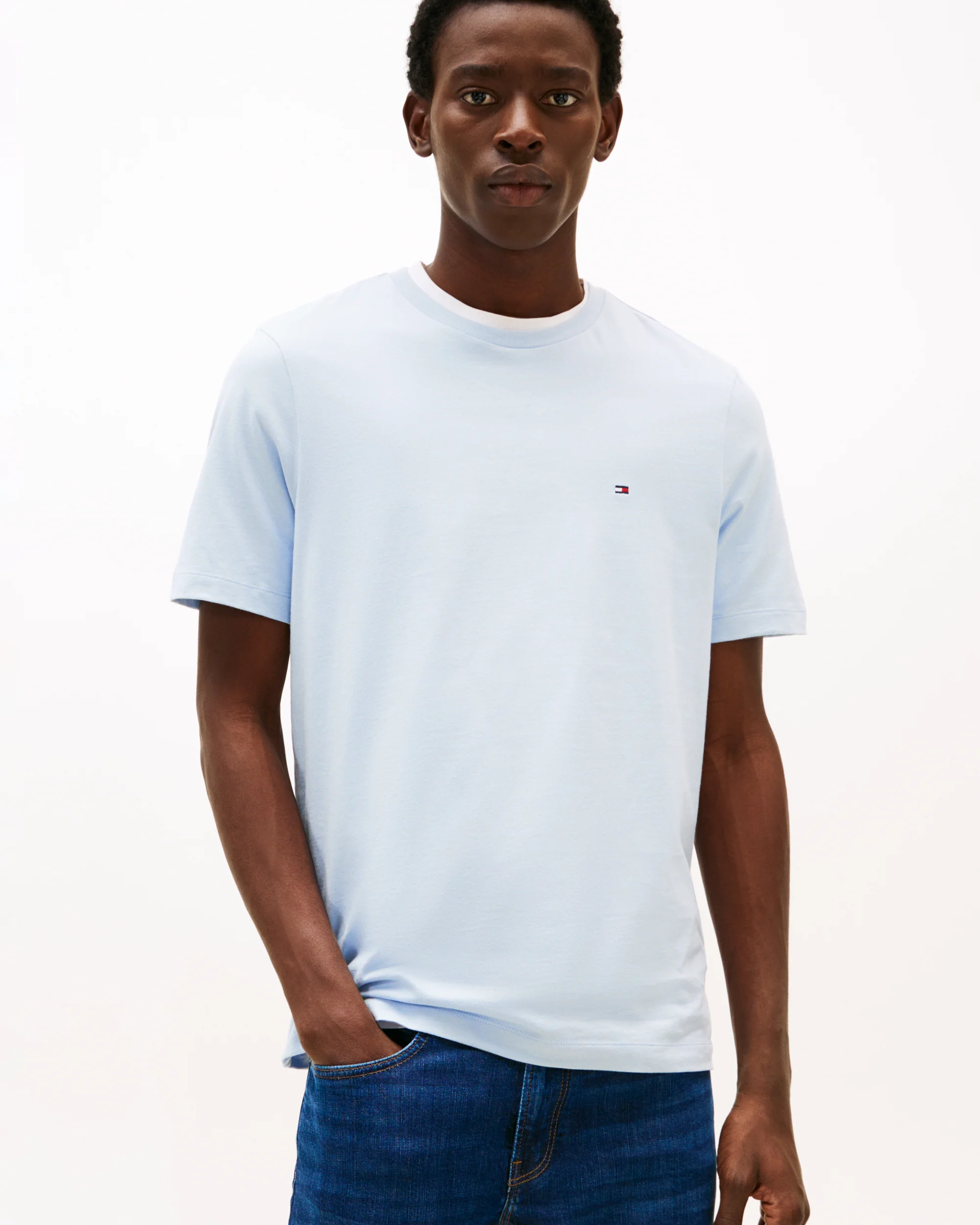 Tommy Hilfiger Essential Seasonal Regular Fit Solid Mens T-Shirt - Breezy Blue