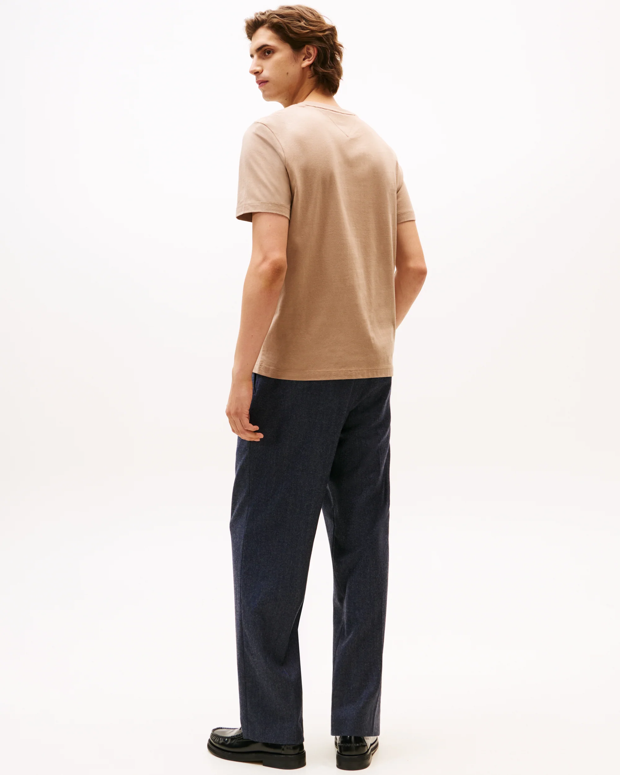 Tommy Hilfiger Essential Seasonal Regular Fit Solid Mens T-Shirt - Coastal Taupe - Image 4