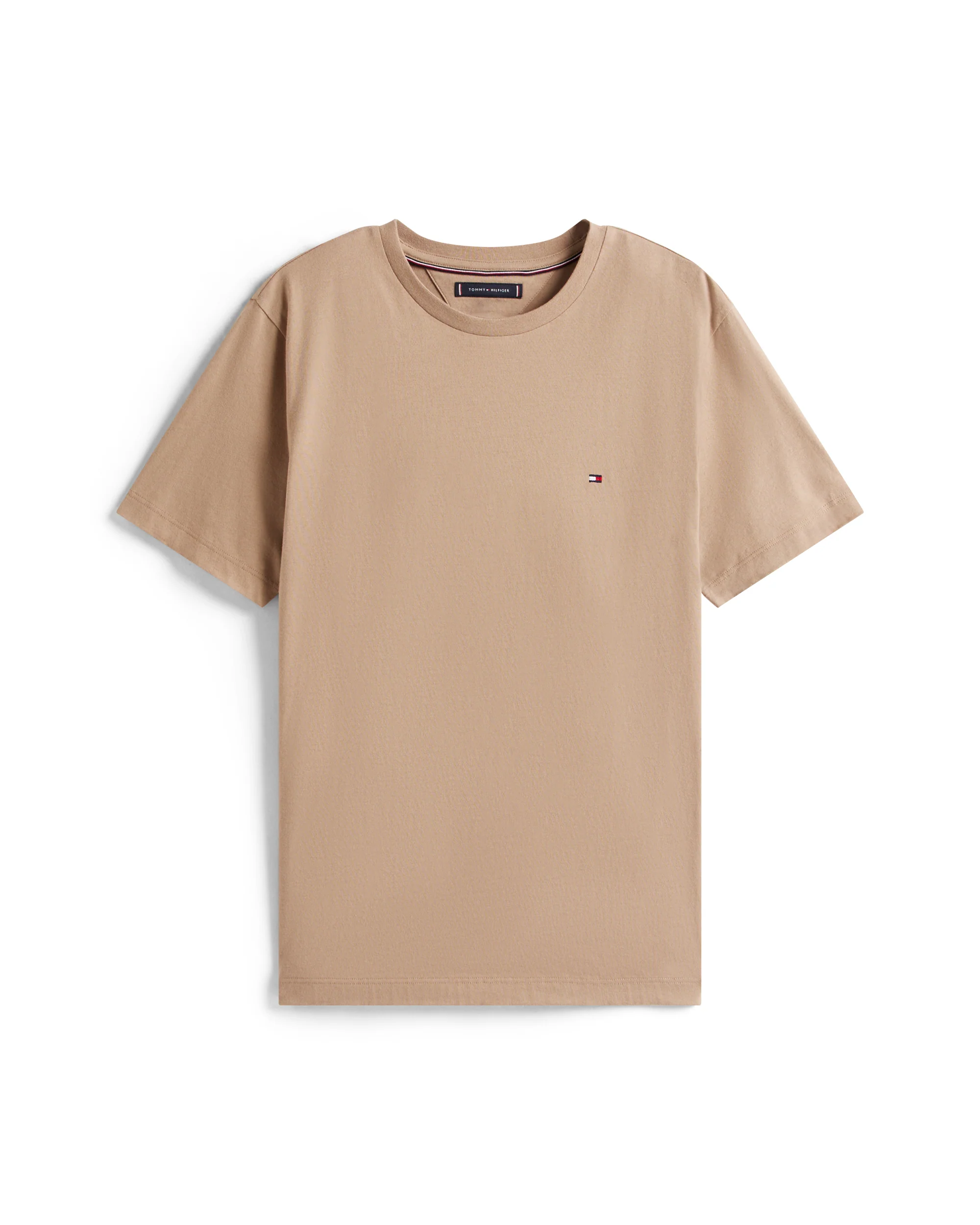 Tommy Hilfiger Essential Seasonal Regular Fit Solid Mens T-Shirt - Coastal Taupe - Image 5
