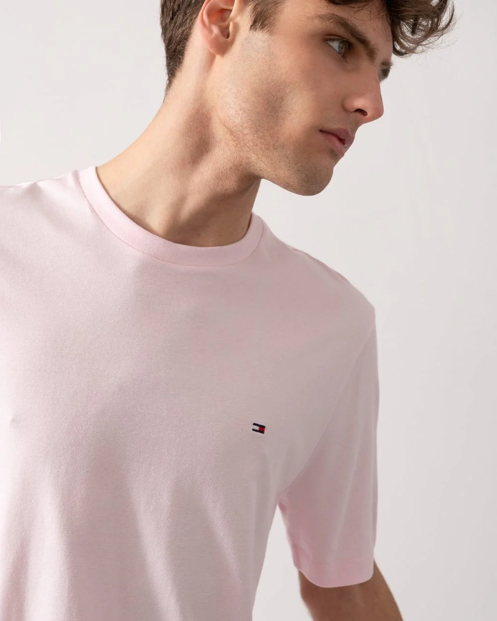 Tommy Hilfiger Essential Seasonal Regular Fit Solid Mens T-Shirt - Light Pink - Image 2