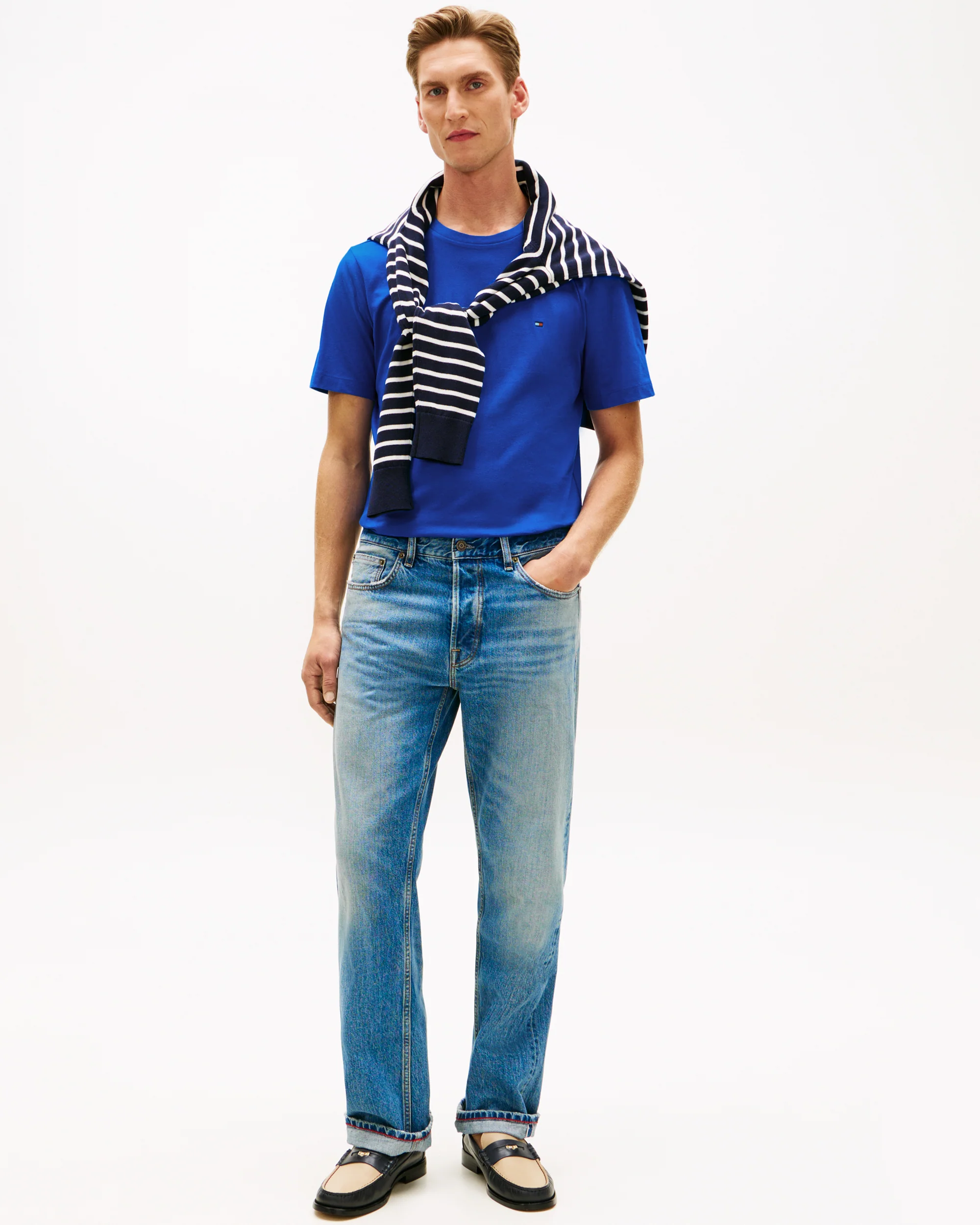 Tommy Hilfiger Essential Seasonal Regular Fit Solid Mens T-Shirt - Regal Blue - Image 3