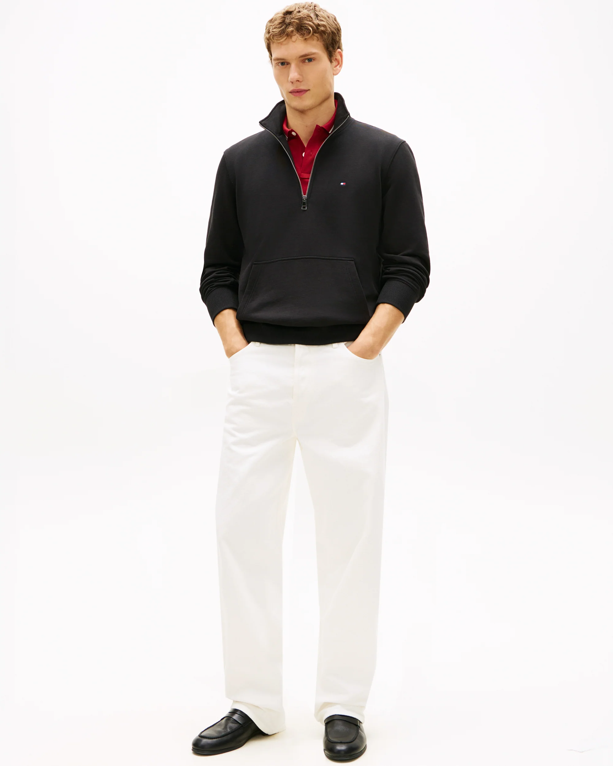 Tommy Hilfiger Essential Terry 1/4 Zip Mens Sweatshirt - Black - Image 3