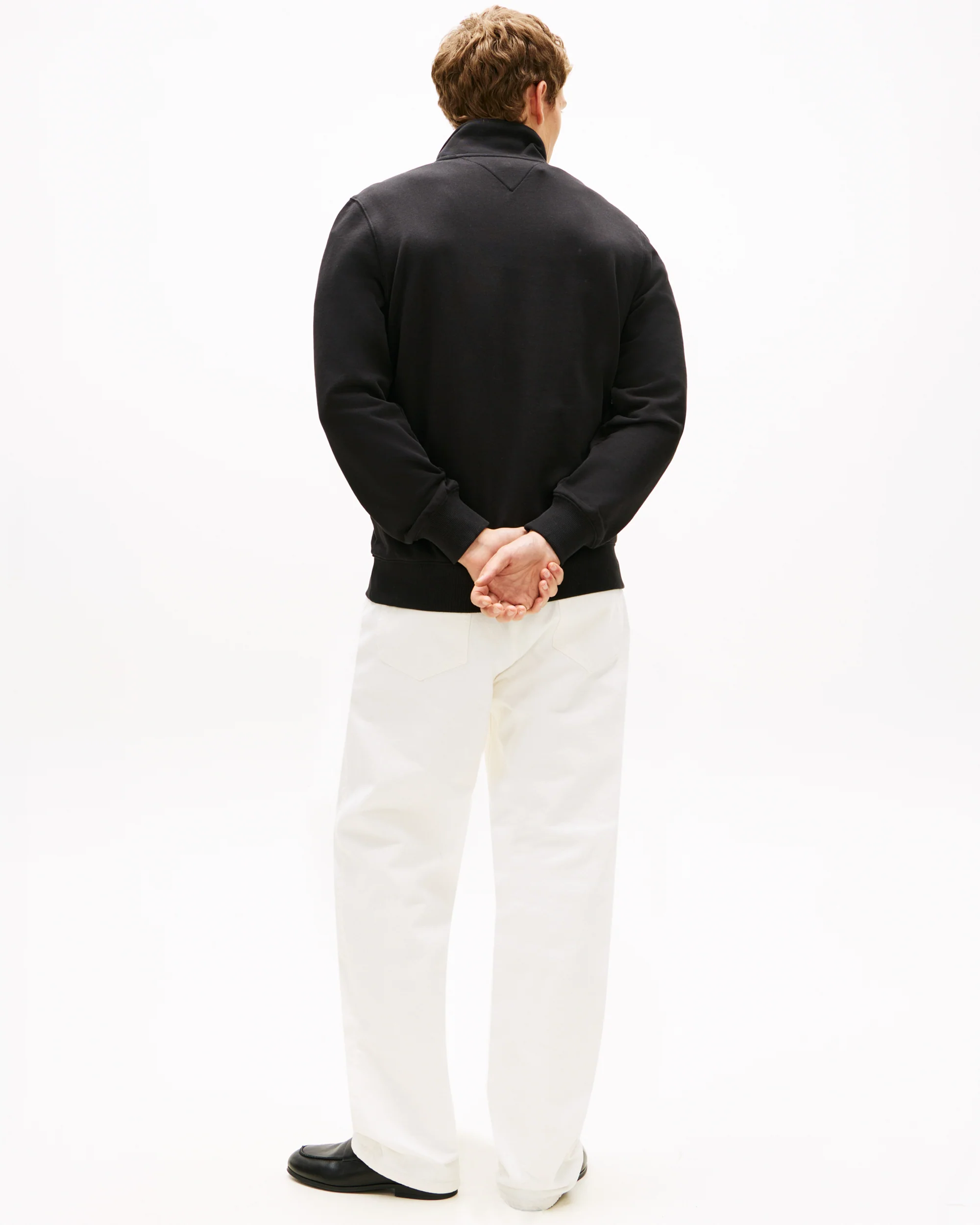 Tommy Hilfiger Essential Terry 1/4 Zip Mens Sweatshirt - Black - Image 4
