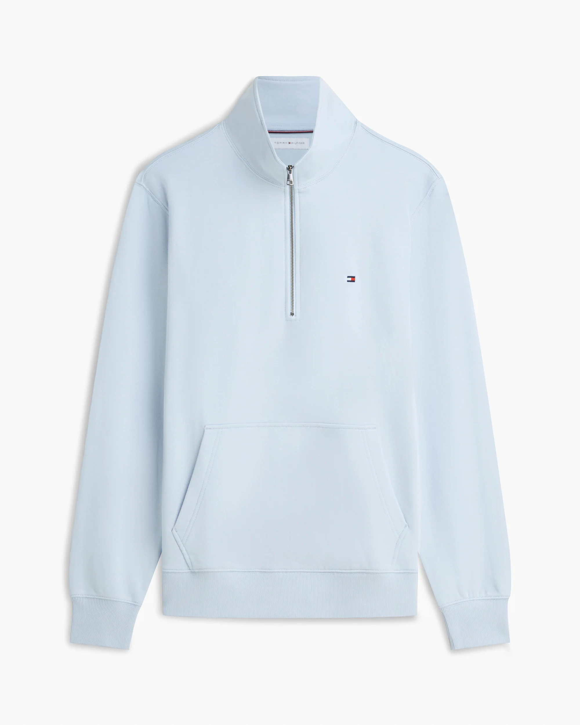 Tommy Hilfiger Essential Terry 1/4 Zip Mens Sweatshirt - Breezy Blue - Image 5