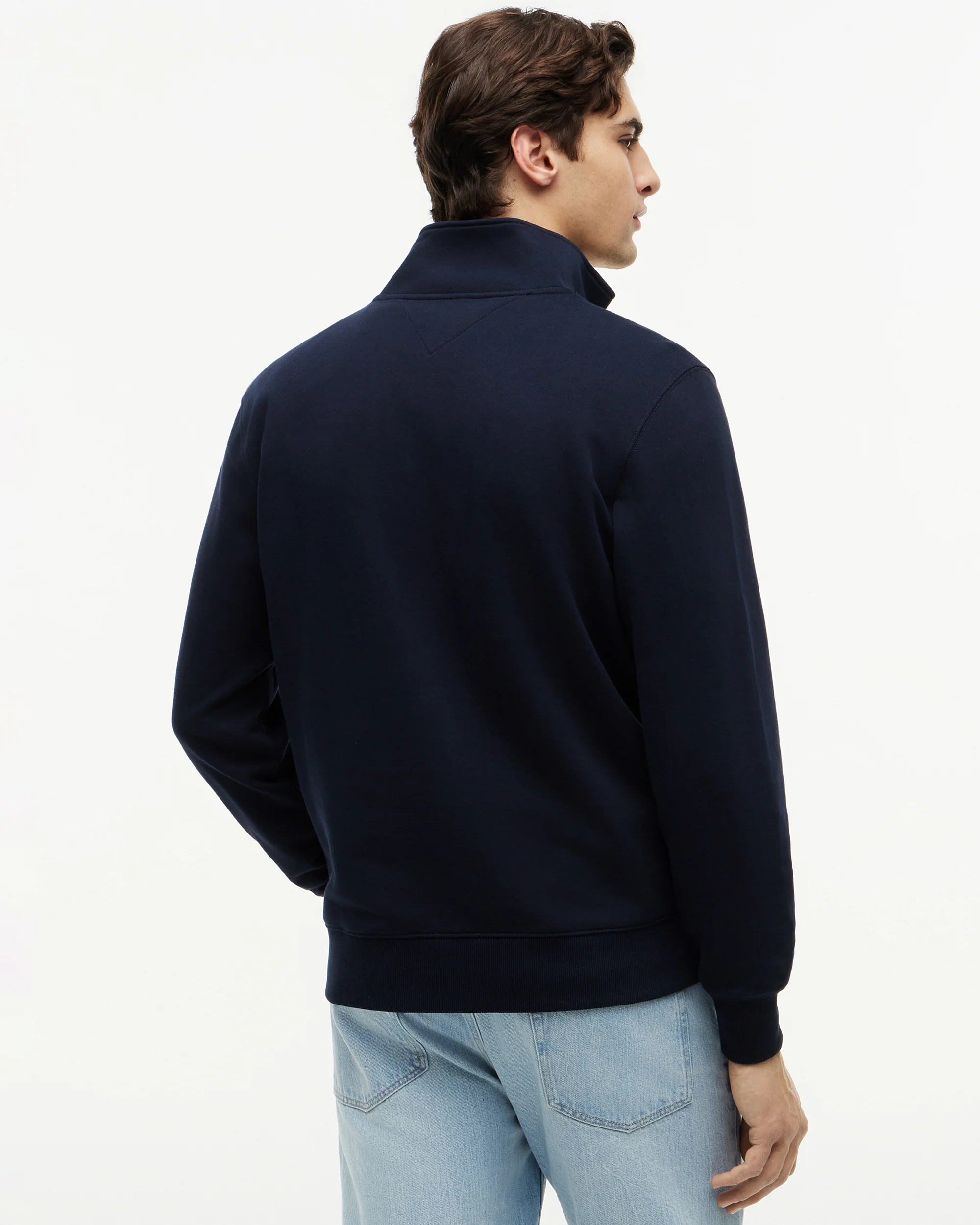 Tommy Hilfiger Essential Terry 1/4 Zip Mens Sweatshirt - Desert Sky - Image 4