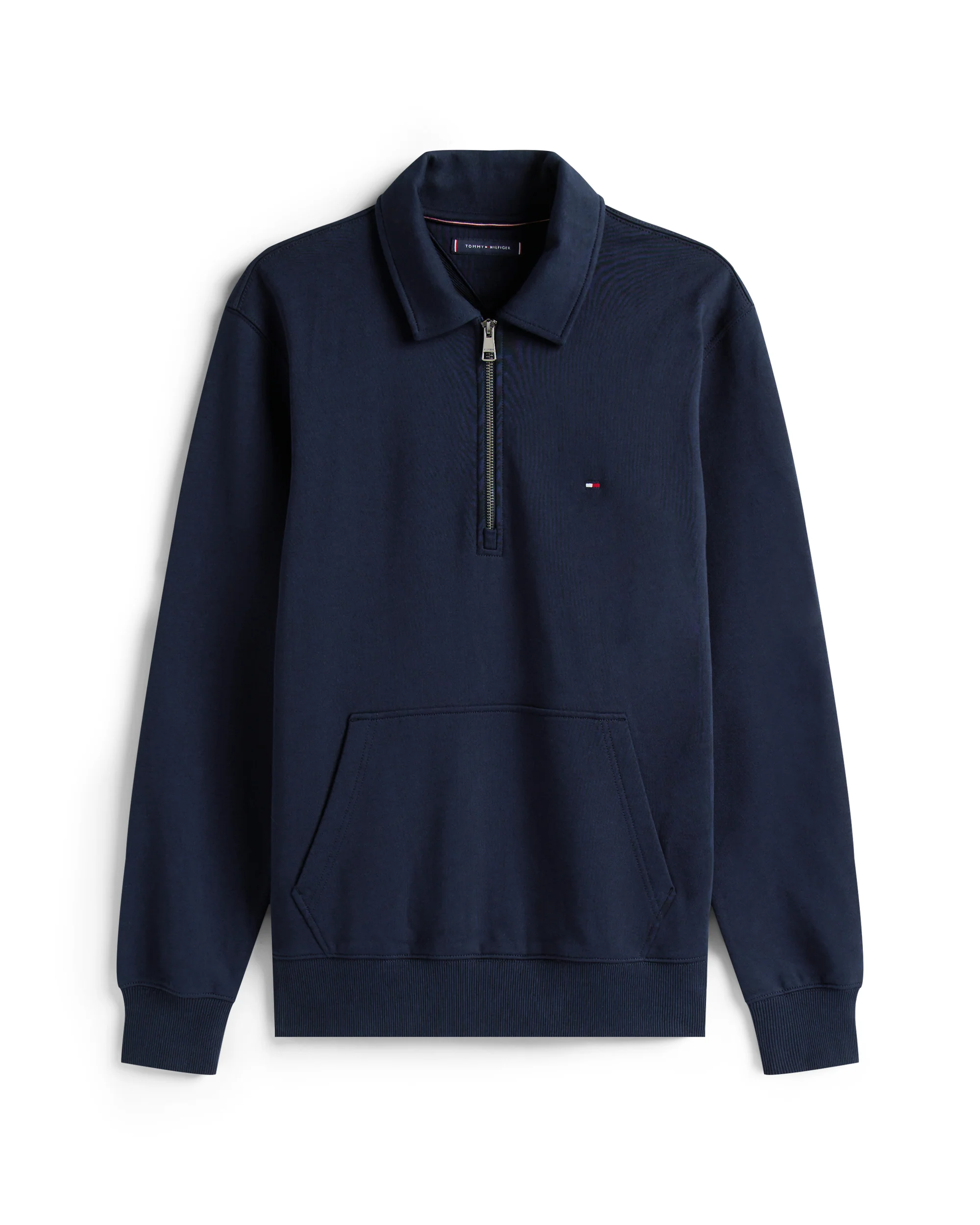 Tommy Hilfiger Essential Terry Long Sleeve Mens Zip Polo - Desert Sky - Image 5
