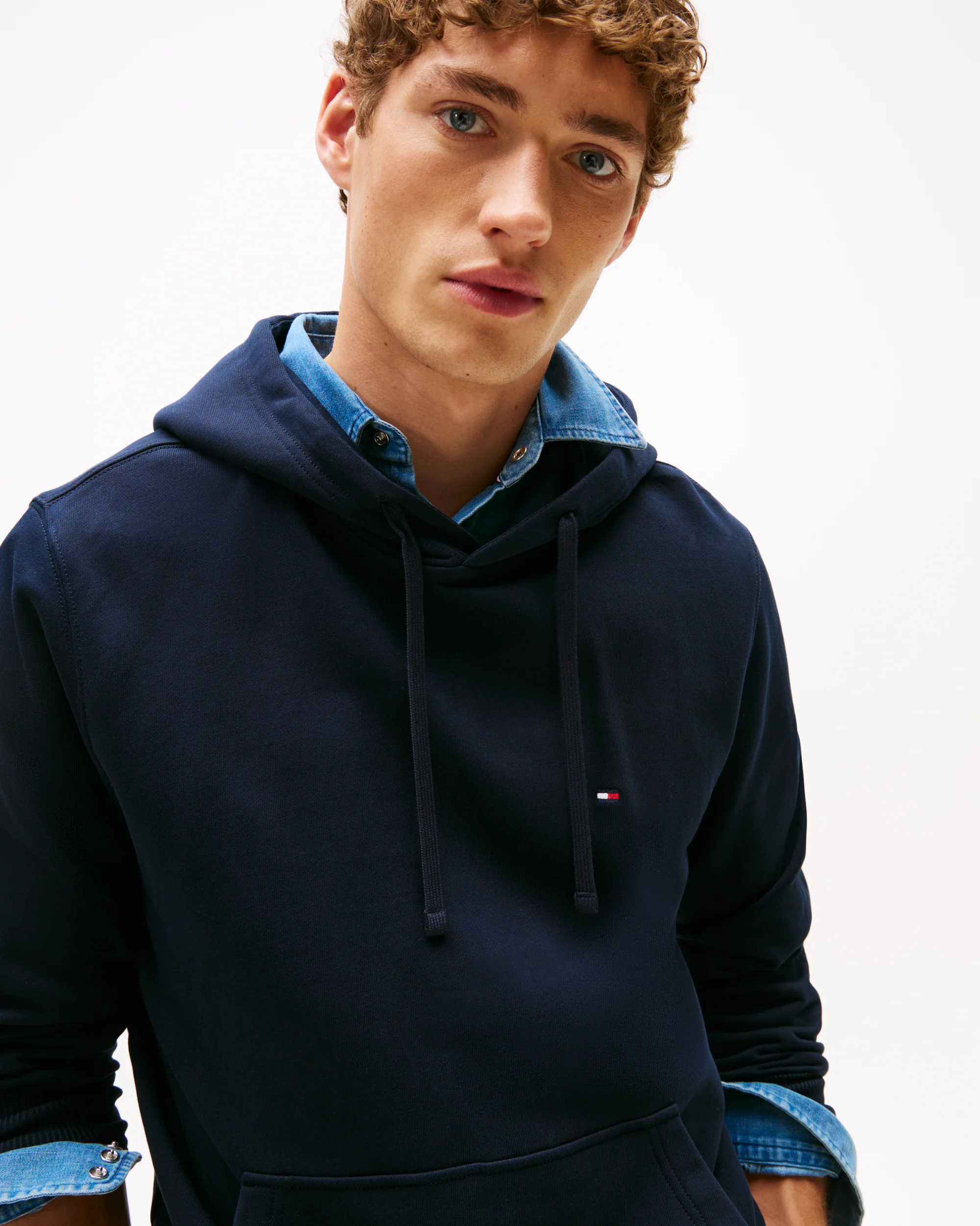 Tommy Hilfiger Essential Terry Mens Hoodie - Desert Sky - Image 2