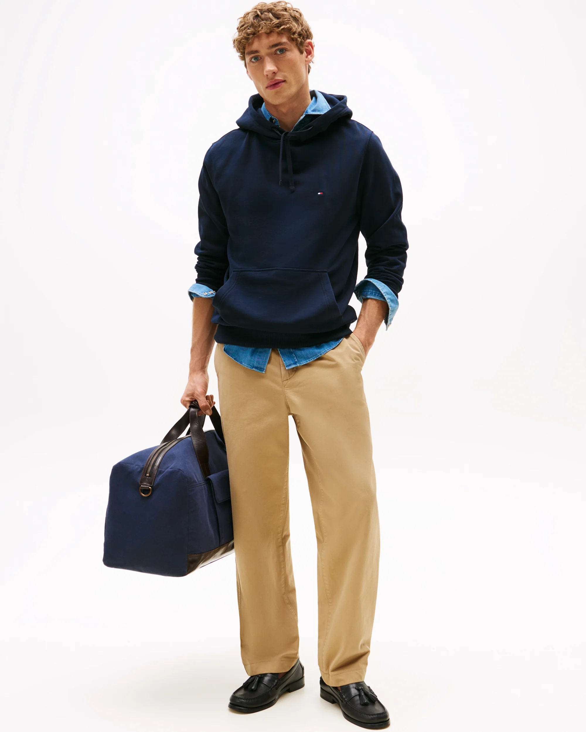 Tommy Hilfiger Essential Terry Mens Hoodie - Desert Sky - Image 3