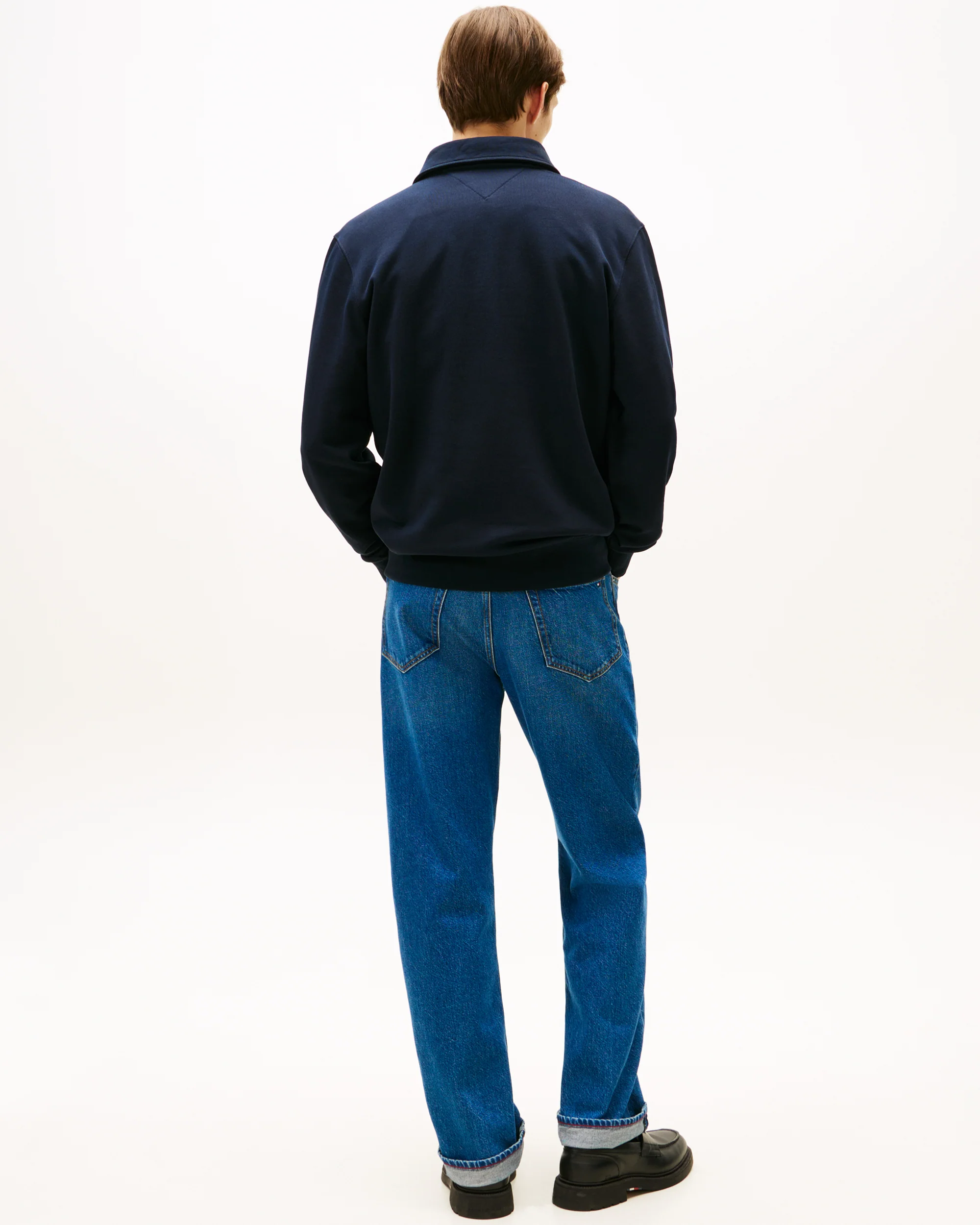 Tommy Hilfiger Essential Terry Mens Polo Snap Sweatshirt - Desert Sky - Image 4