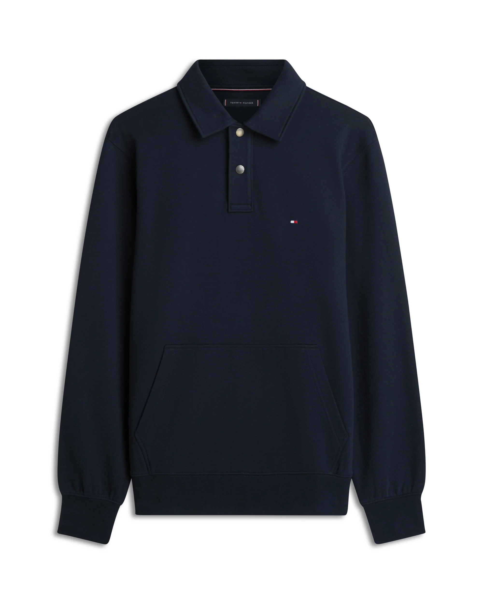 Tommy Hilfiger Essential Terry Mens Polo Snap Sweatshirt - Desert Sky - Image 5