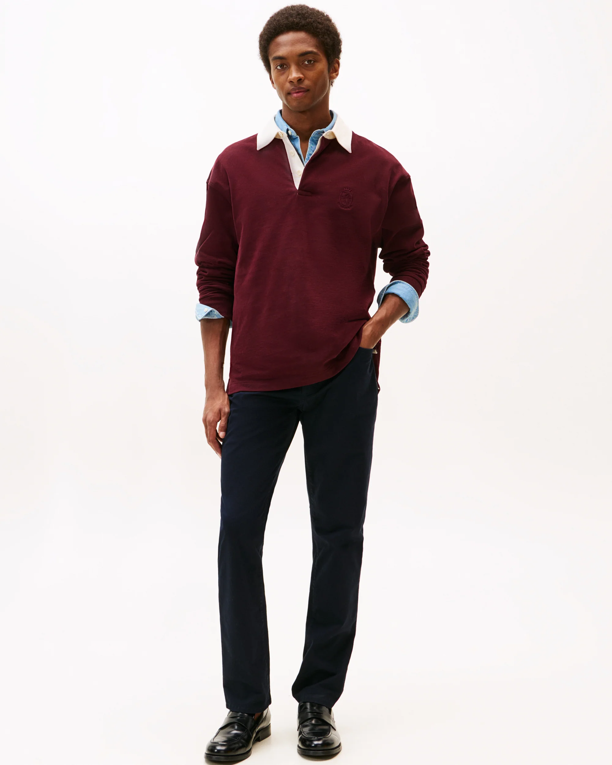 Tommy Hilfiger Essential Twill Denton Mens 5 Pocket Chinos - Desert Sky - Image 3