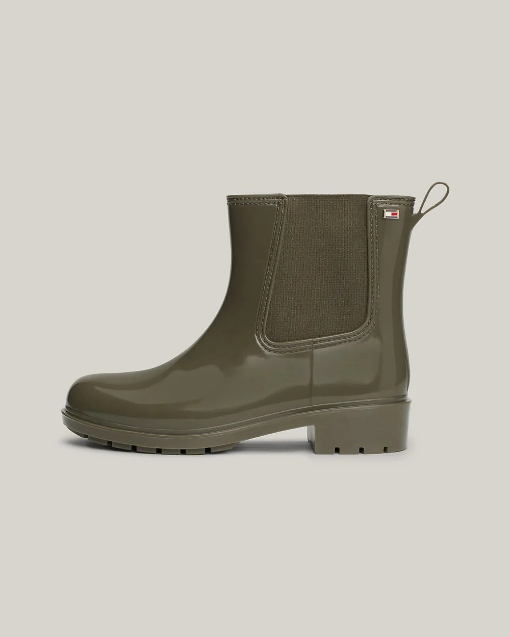 Tommy Hilfiger Flag Womens Chelsea Rainboots - Utility Olive - Image 2