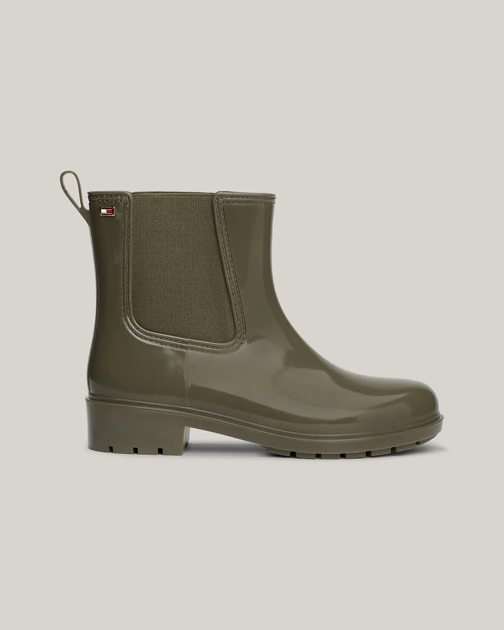 Tommy Hilfiger Flag Womens Chelsea Rainboots - Utility Olive - Image 3