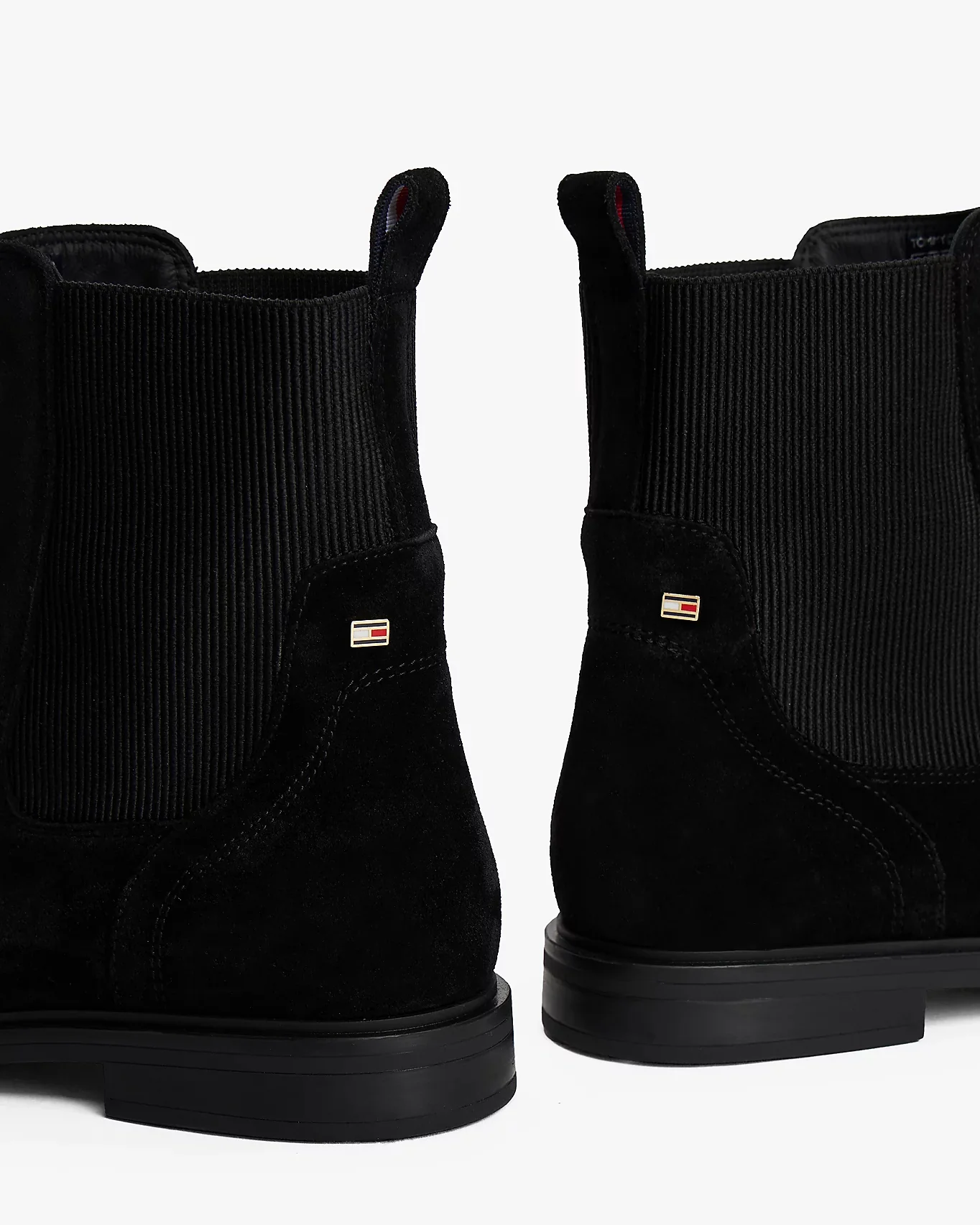 Tommy Hilfiger Flag Womens Suede Chelsea Boots - Black - Image 2