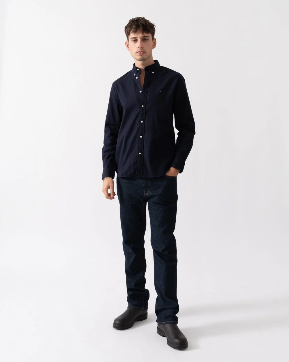 Tommy Hilfiger Flex Brushed Solid Mens Long Sleeve Shirt - Image 3