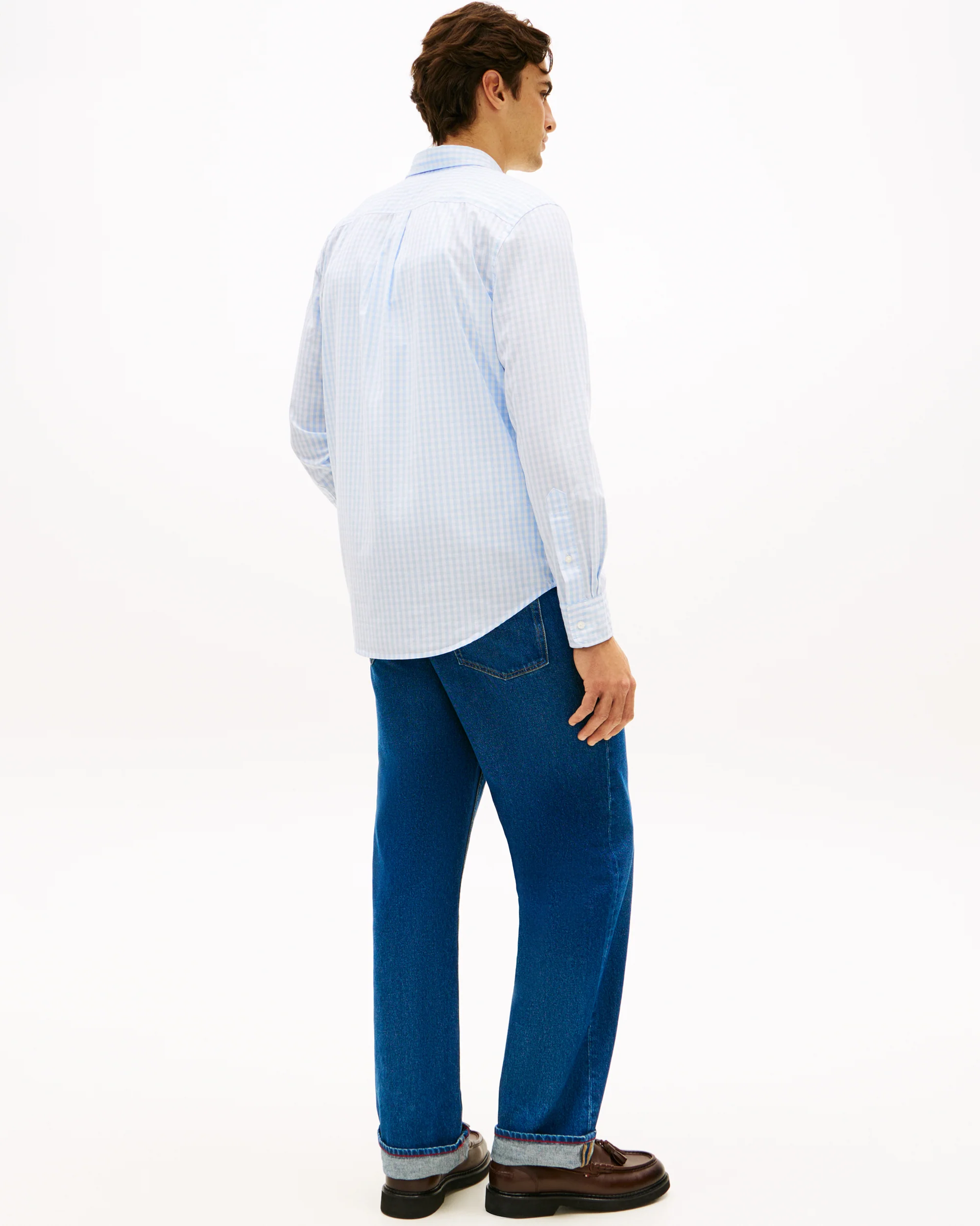 Tommy Hilfiger Flex Poplin Gingham Mens Long Sleeve Shirt - Sweet Blue/Check - Image 4