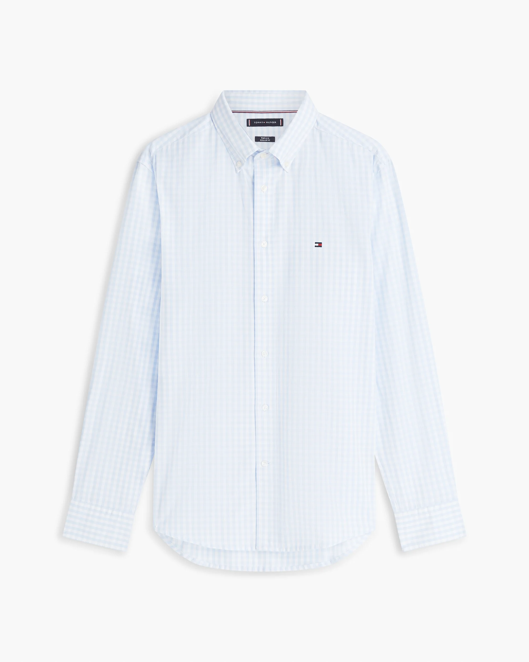 Tommy Hilfiger Flex Poplin Gingham Mens Long Sleeve Shirt - Sweet Blue/Check - Image 5