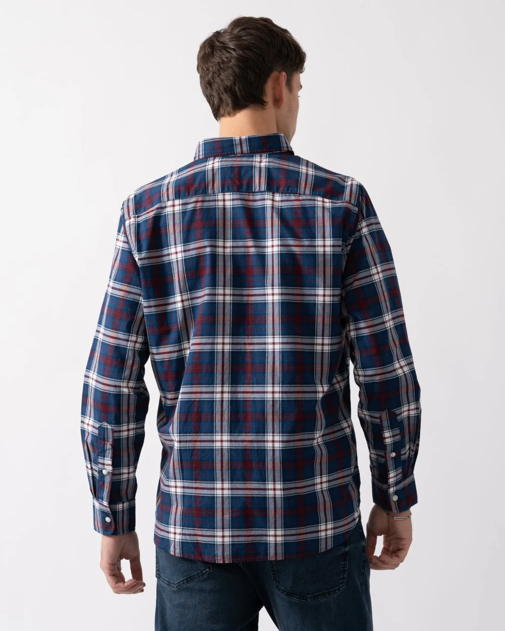 Tommy Hilfiger Flex Poplin Tommy Tartan Mens Long Sleeve Shirt - Image 4