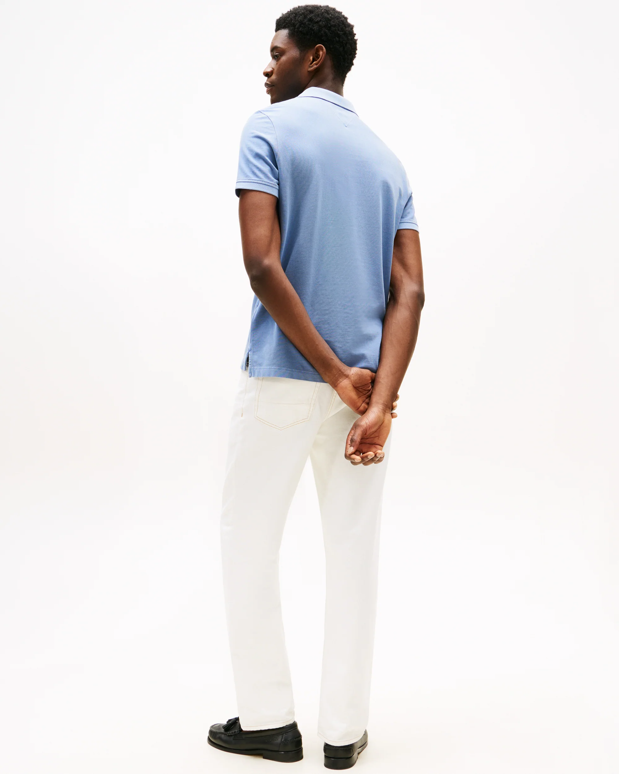 Tommy Hilfiger Garment Dyed Regular Fit Mens Polo - Brisk Blue - Image 3