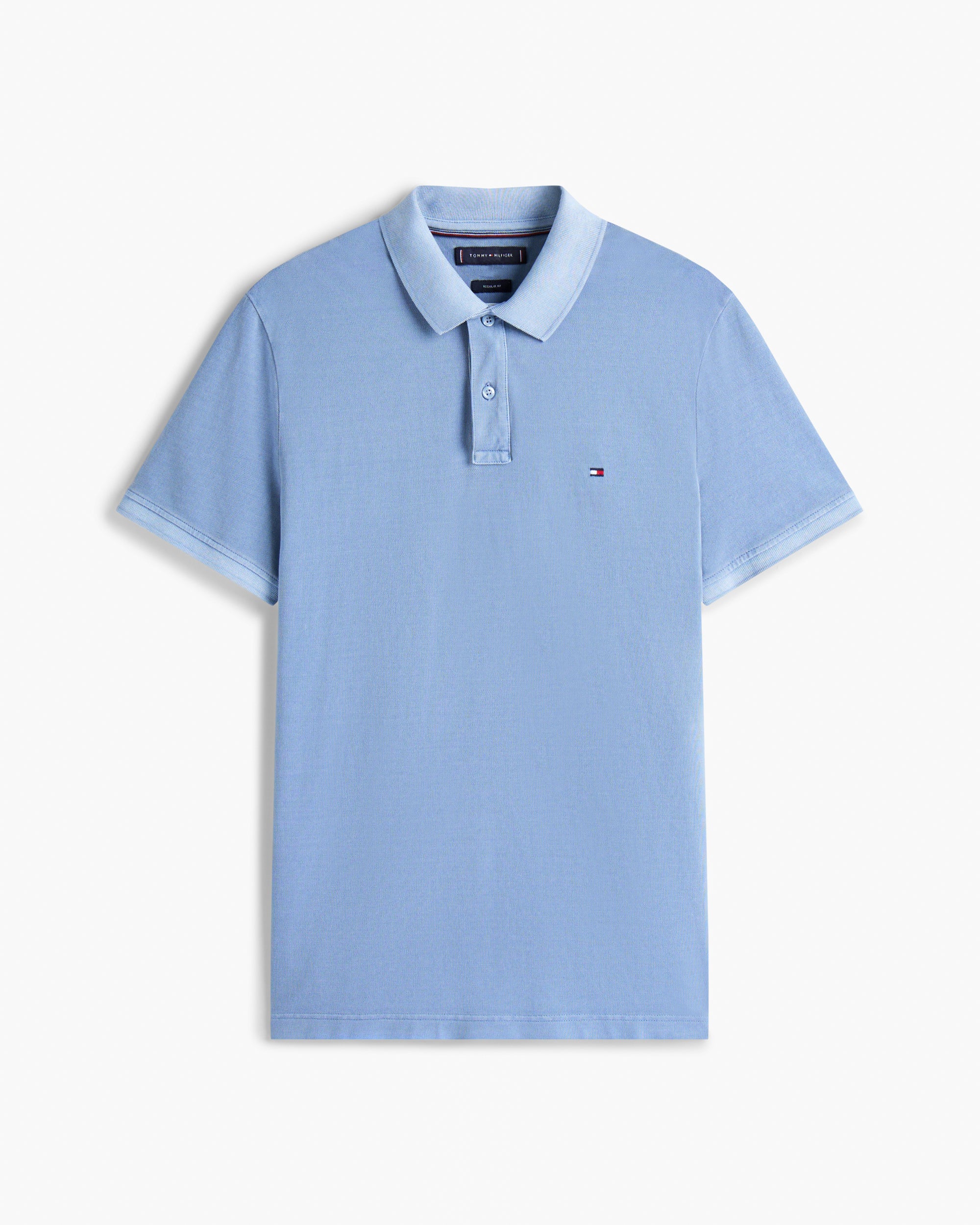 Tommy Hilfiger Garment Dyed Regular Fit Mens Polo - Brisk Blue - Image 4