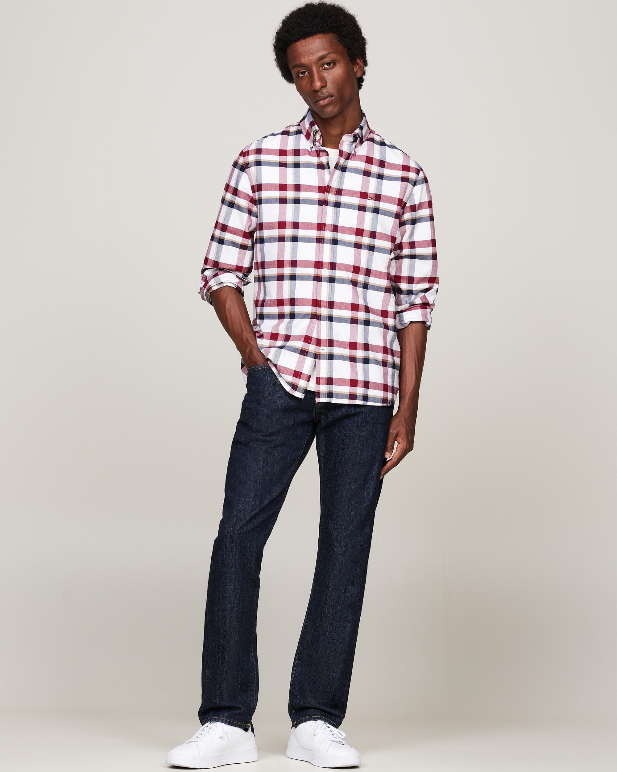 Tommy Hilfiger Heritage Check Mens Long Sleeve Oxford Shirt - Image 3