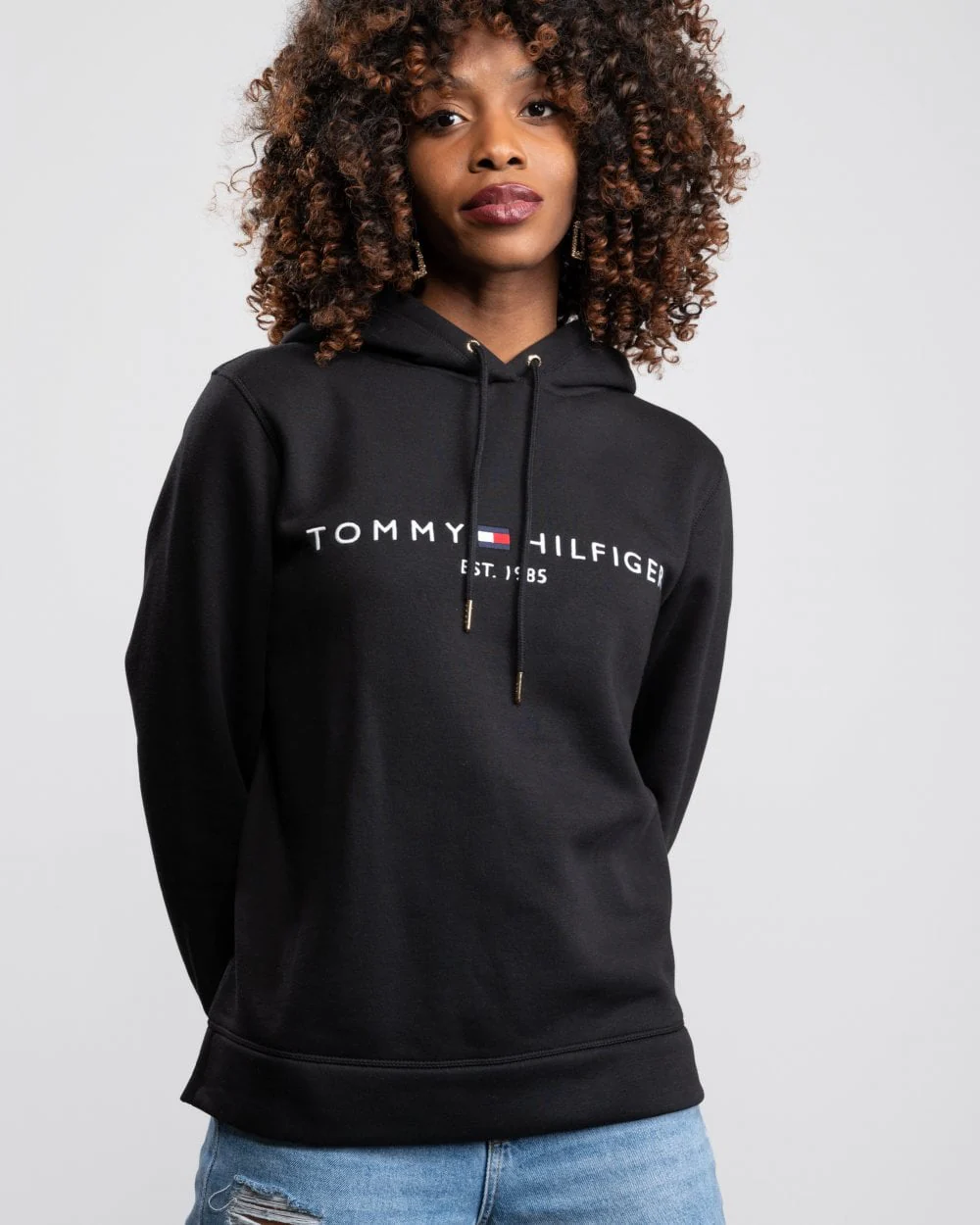 Tommy Hilfiger Heritage Logo Womens Hoodie - Black