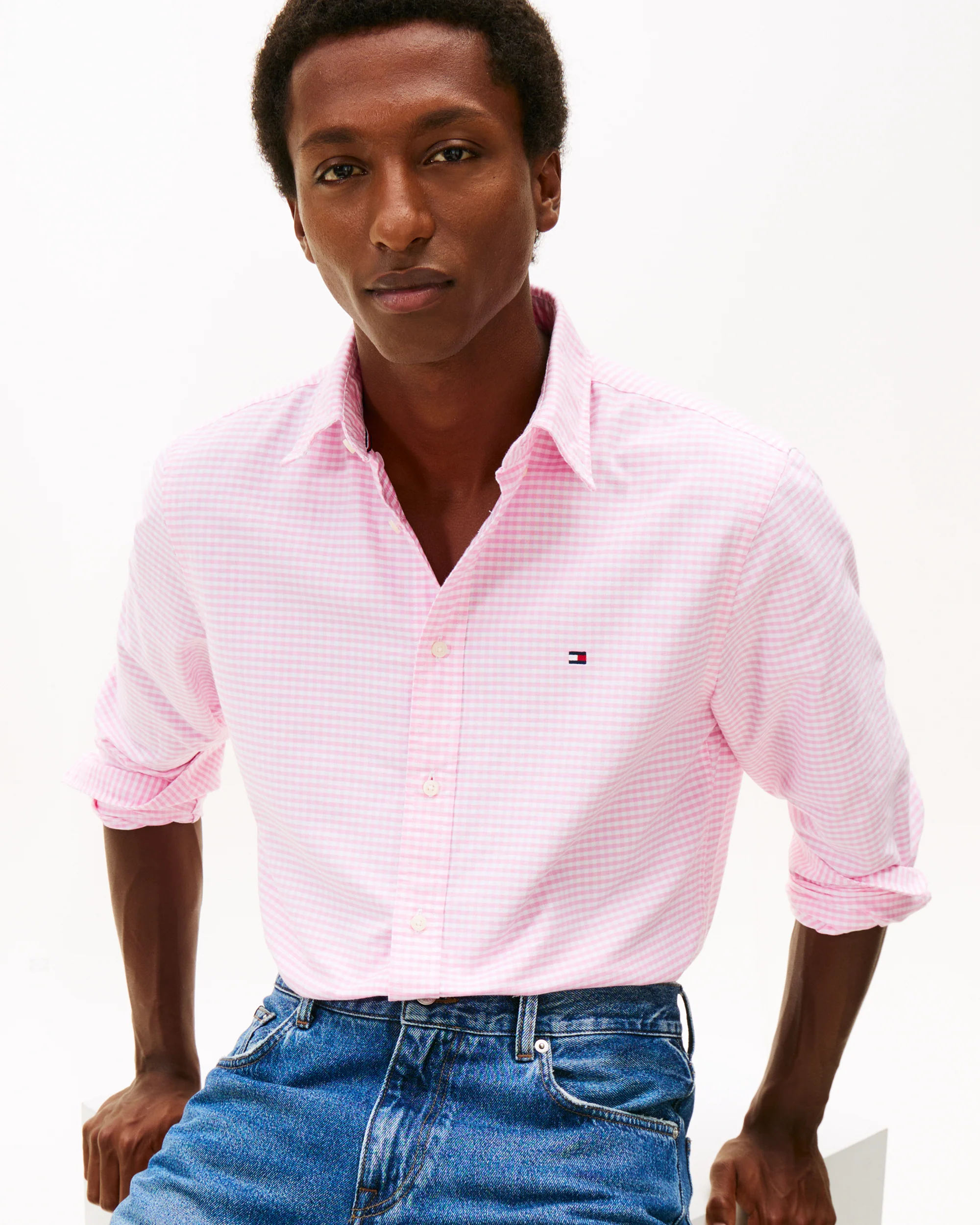 Tommy Hilfiger Heritage Oxford Gingham Mens Shirt - Rose Petal/Check - Image 2