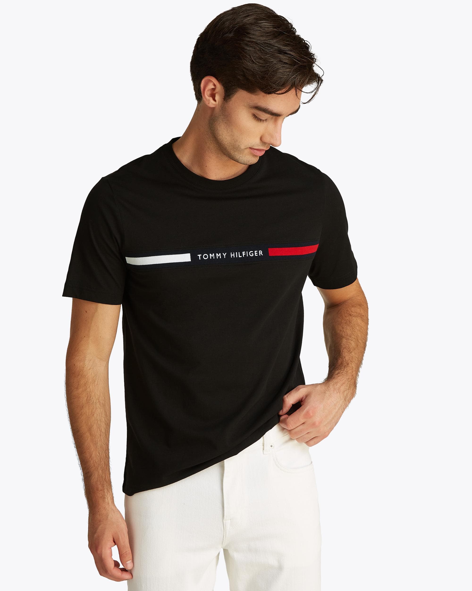 Tommy Hilfiger Hilfiger Chest Insert Mens T-Shirt - Black - Image 4