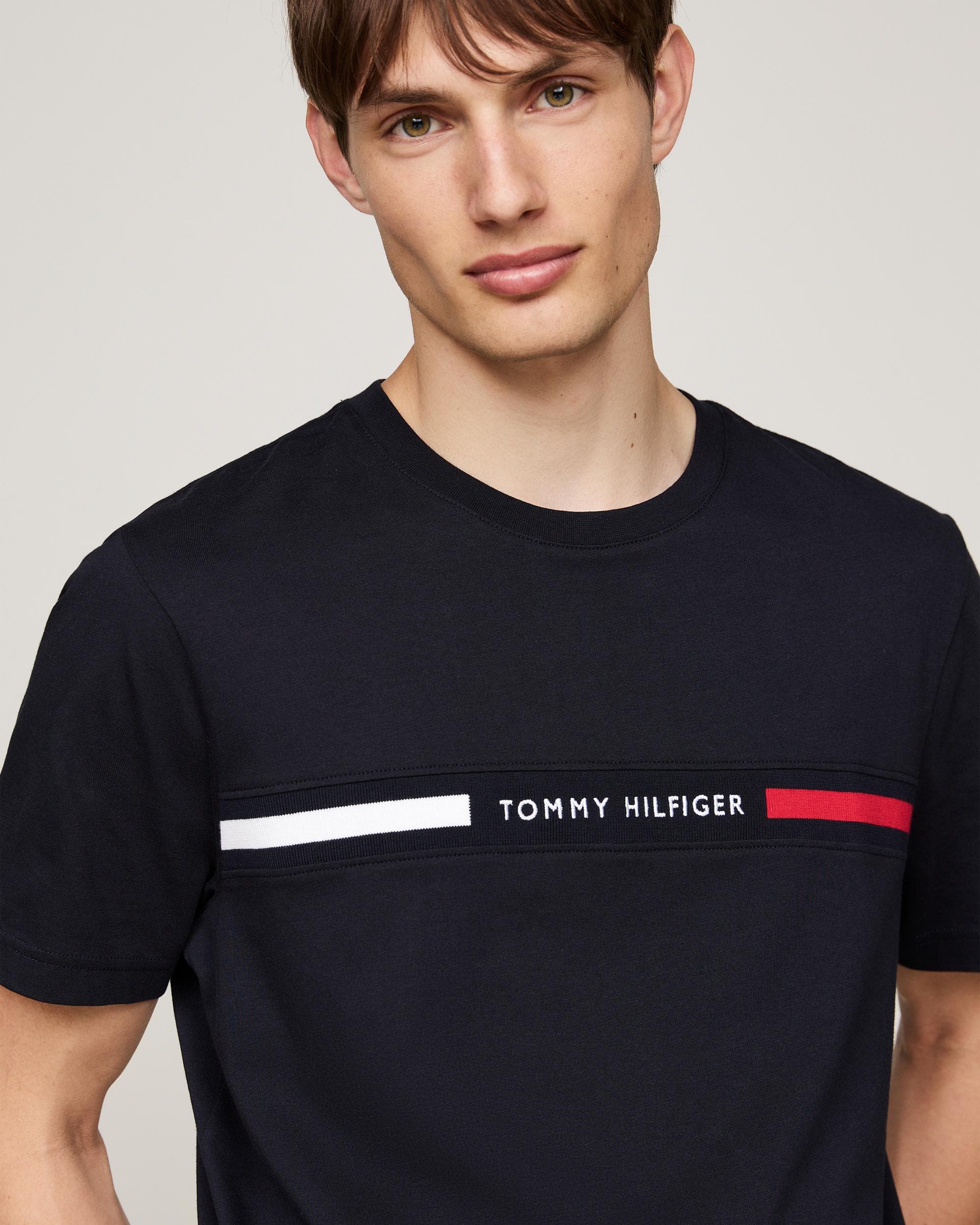 Tommy Hilfiger Hilfiger Chest Insert Mens T-Shirt - Desert Sky - Image 2