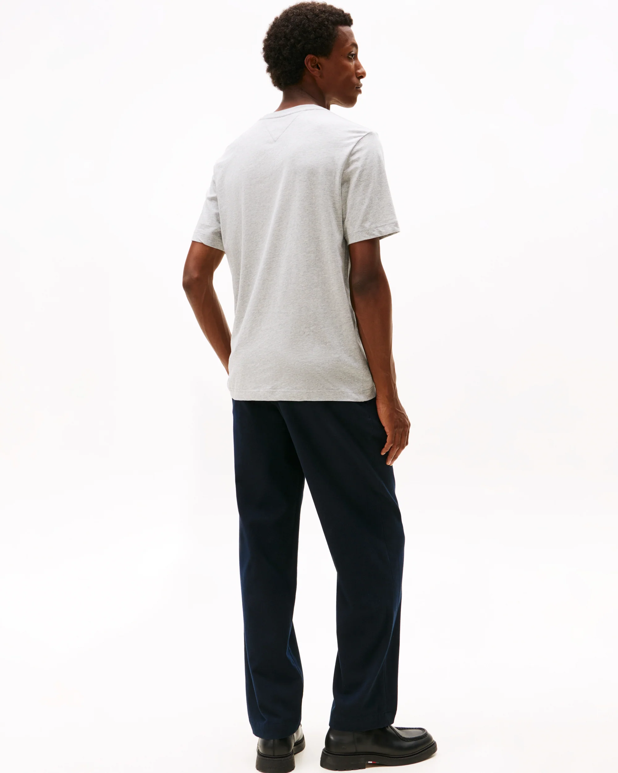 Tommy Hilfiger Hilfiger Chest Insert Mens T-Shirt - Light Grey Heather - Image 4
