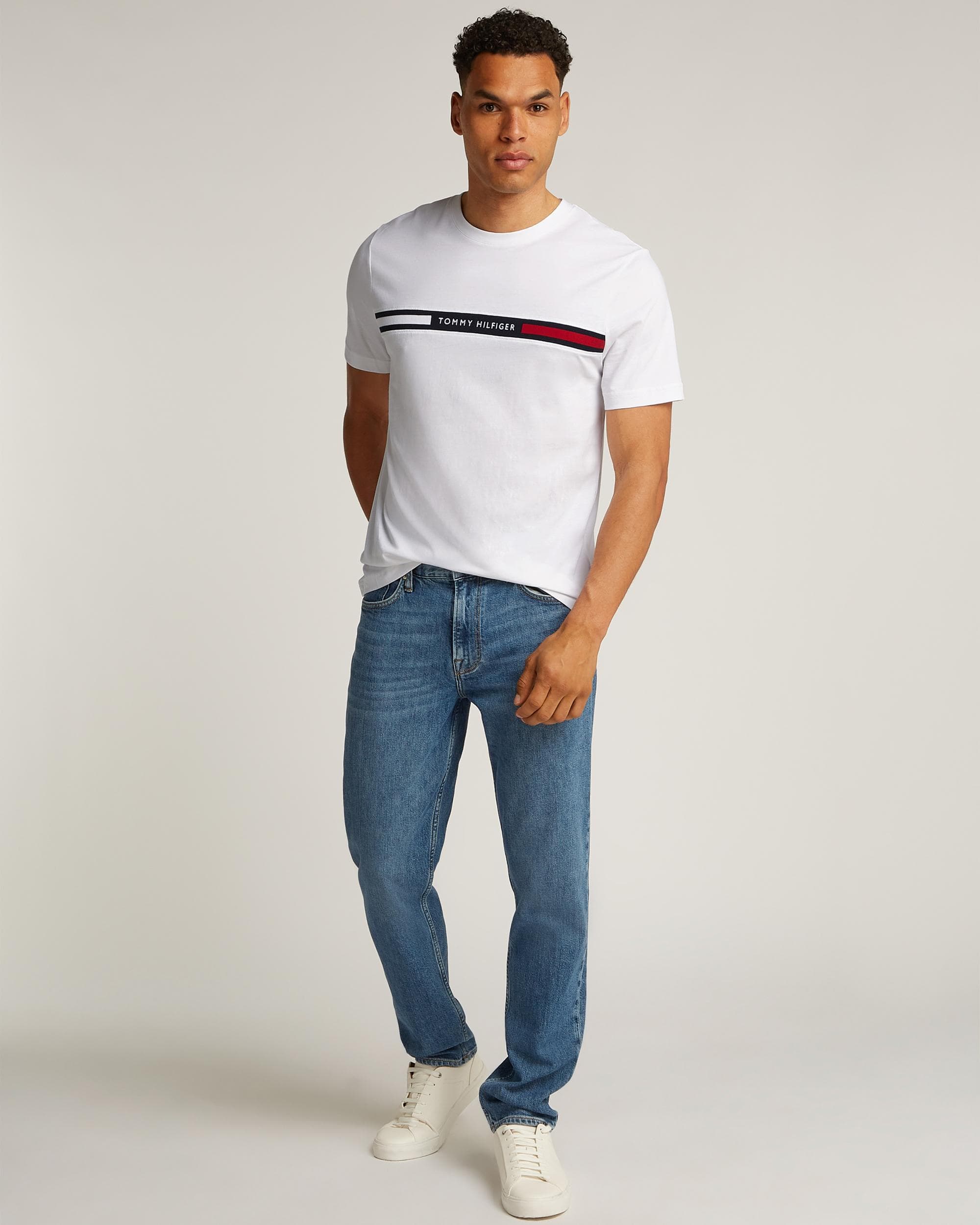 Tommy Hilfiger Hilfiger Chest Insert Mens T-Shirt - White - Image 3