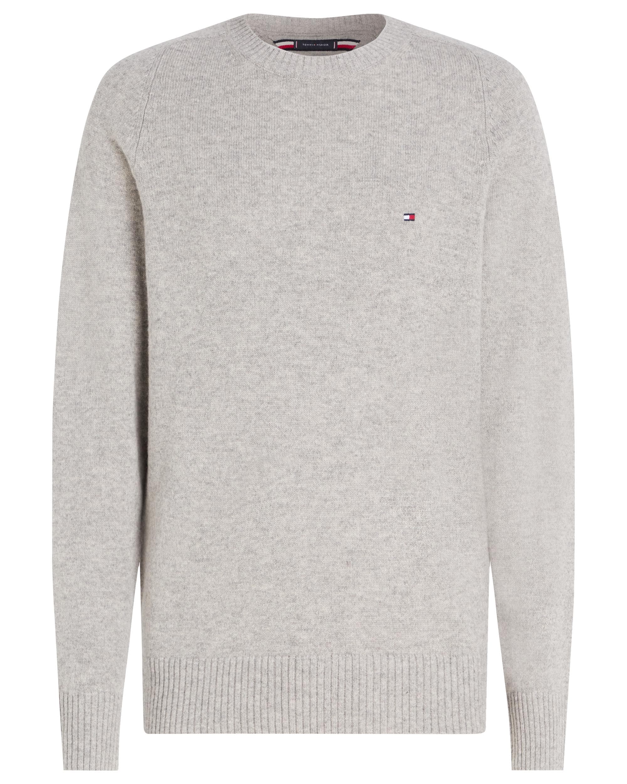 Tommy Hilfiger Lambswool Mens Crew Neck Jumper - Light Grey Heather - Image 5