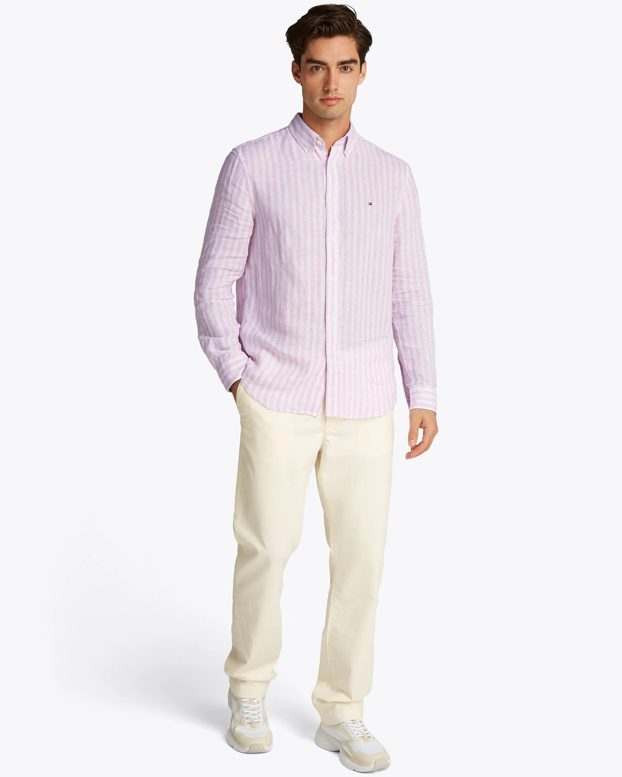 Tommy Hilfiger Lined Essential Long Sleeve Striped Mens Shirt - Image 4