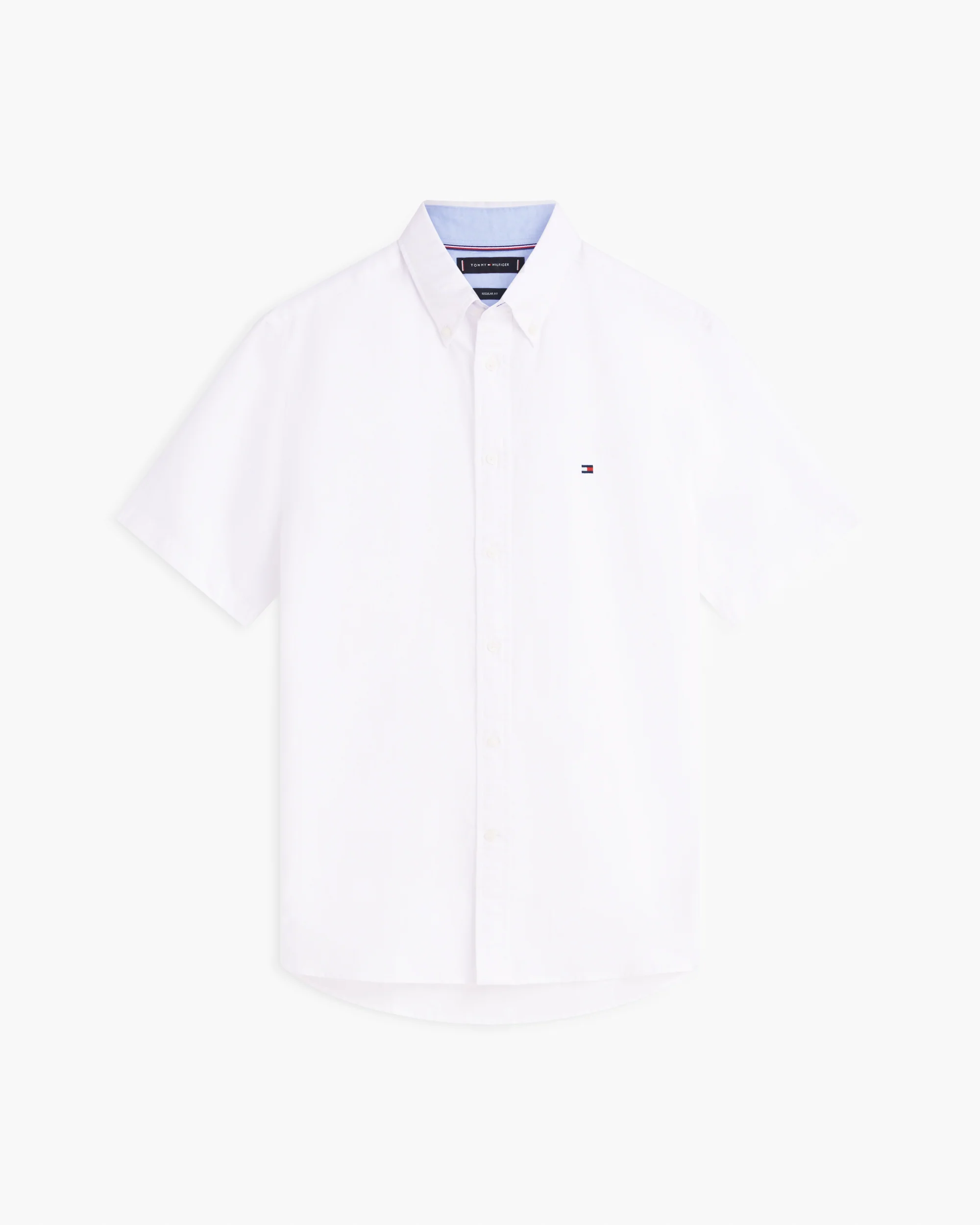 Tommy Hilfiger Linen Blend Solid Mens Short Sleeve Shirt - White - Image 5