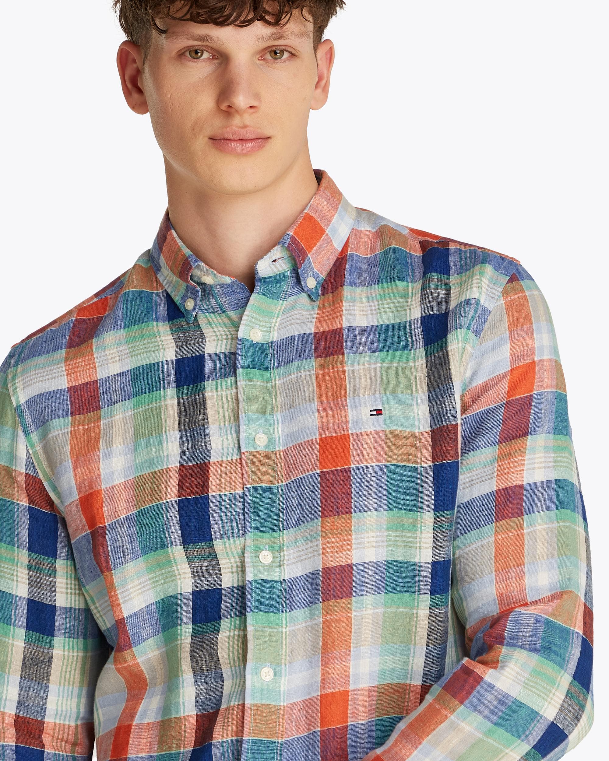 Tommy Hilfiger Linen Summer Madras Mens Shirt - Image 2