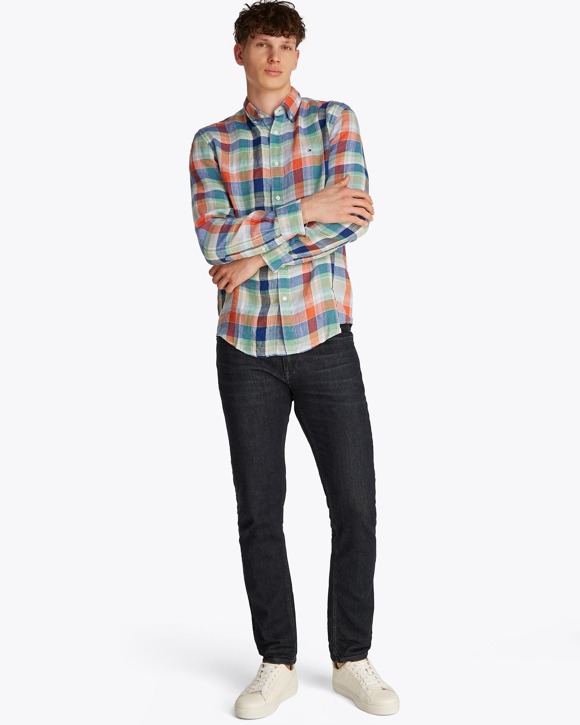 Tommy Hilfiger Linen Summer Madras Mens Shirt - Image 4