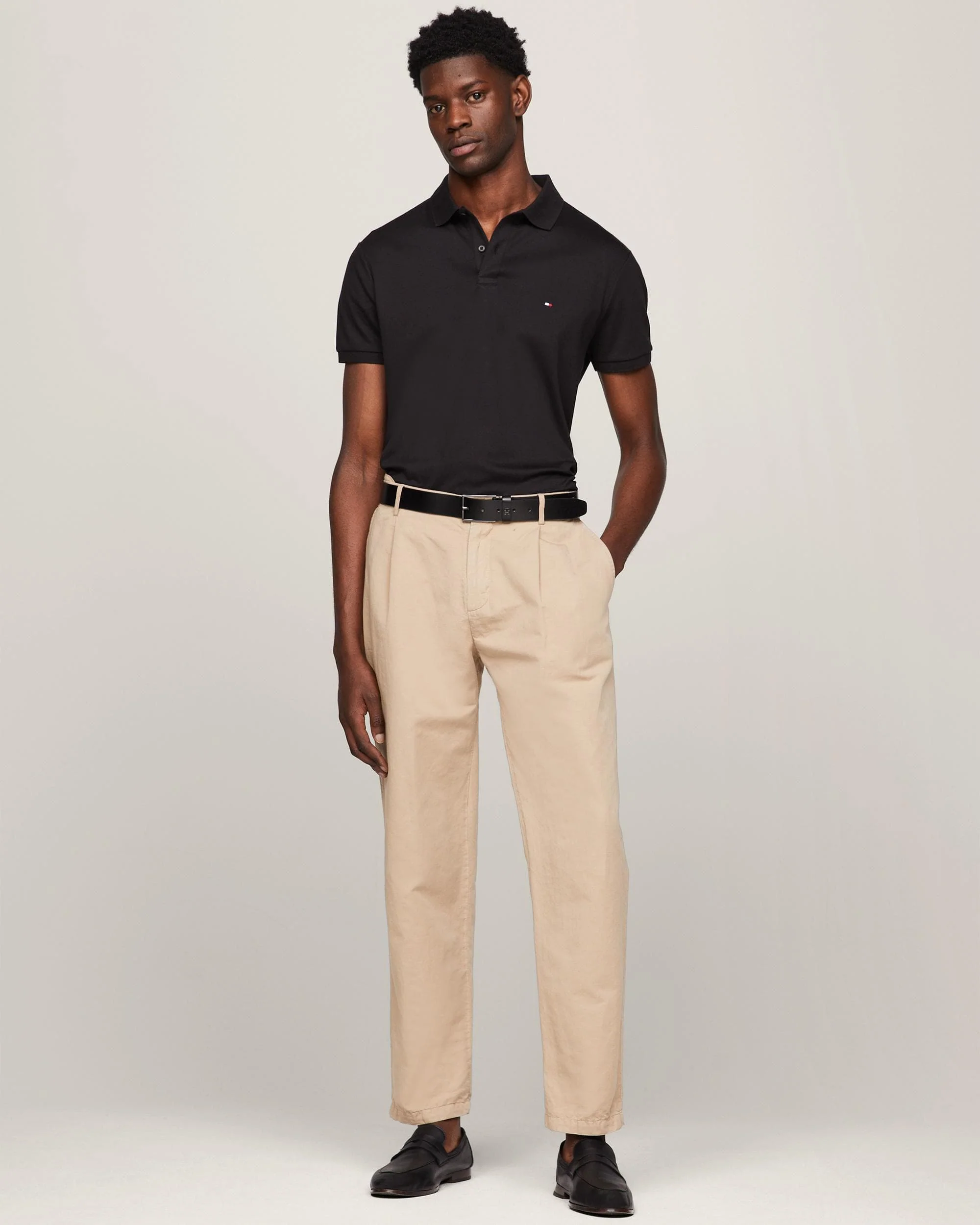 Tommy Hilfiger Liquid Cotton Essential Mens Polo - Black - Image 3