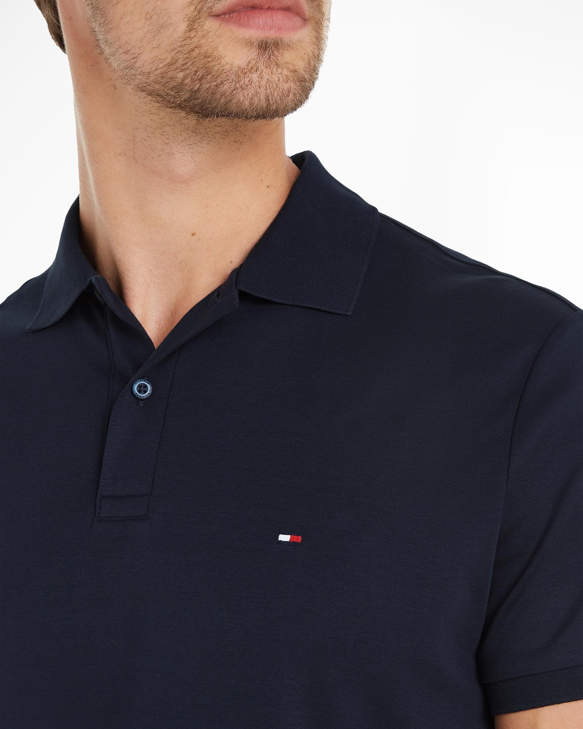 Tommy Hilfiger Liquid Cotton Essential Mens Polo - Desert Sky - Image 2