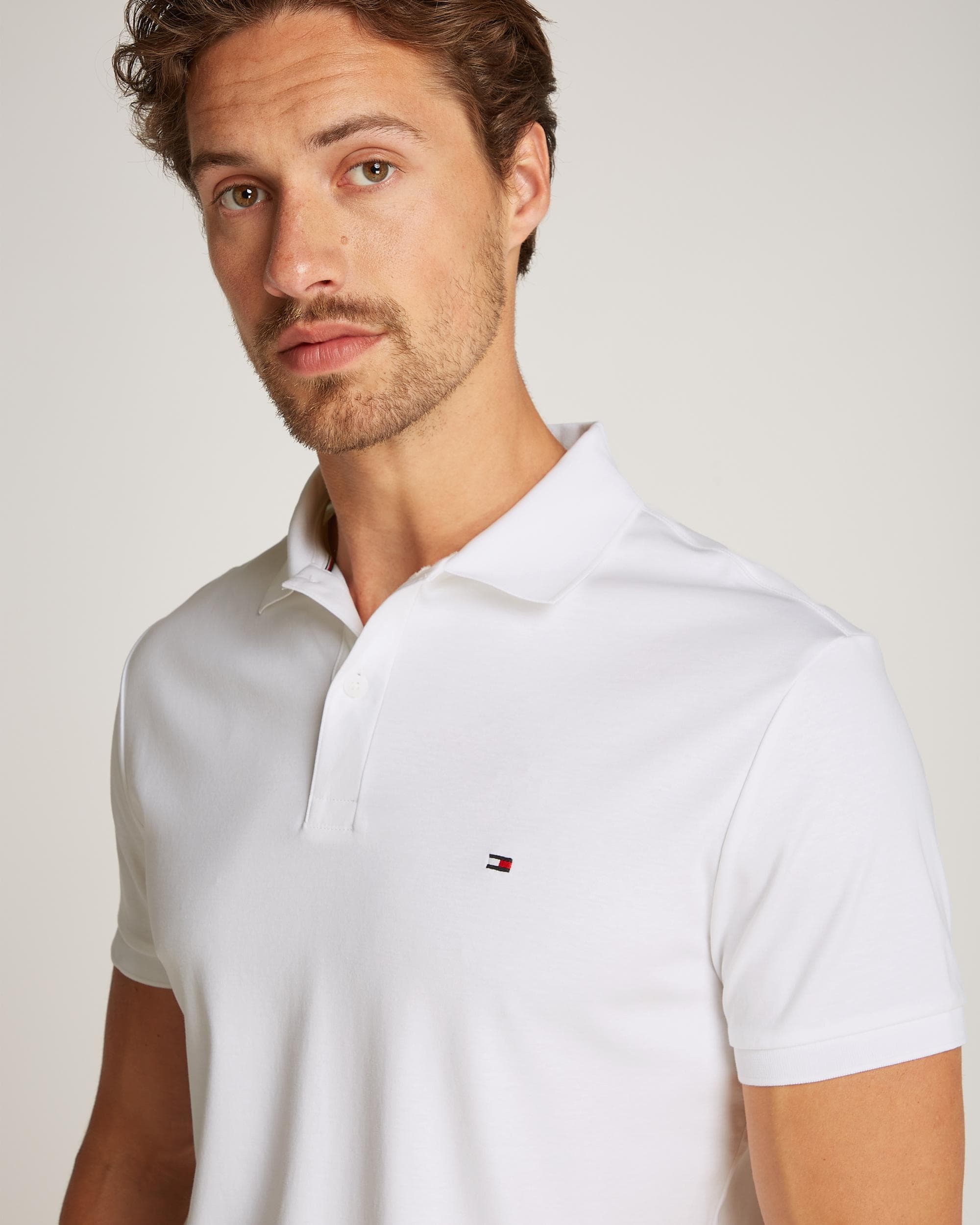 Tommy Hilfiger Liquid Cotton Essential Mens Polo - White - Image 2