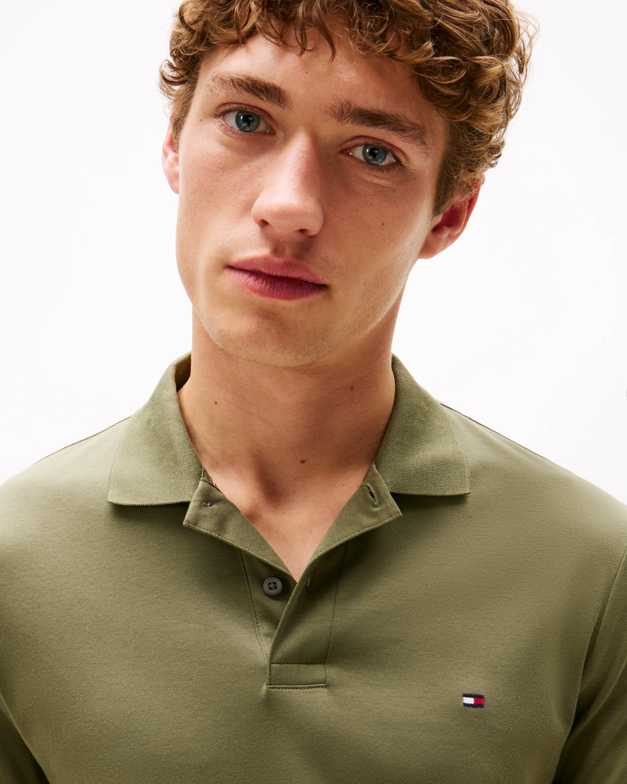 Tommy Hilfiger Liquid Cotton Regular Fit Mens Polo - Battle Green - Image 2