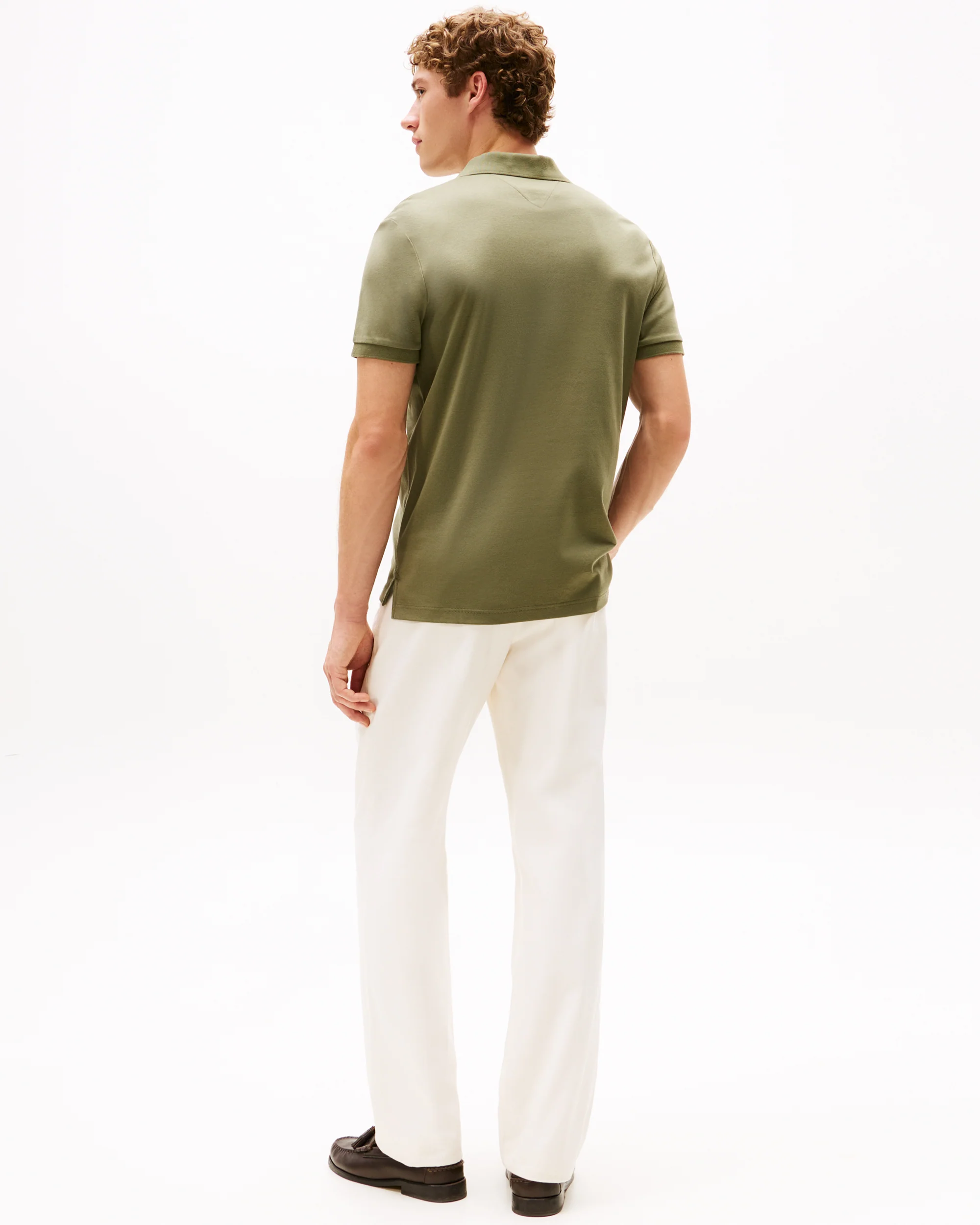 Tommy Hilfiger Liquid Cotton Regular Fit Mens Polo - Battle Green - Image 4