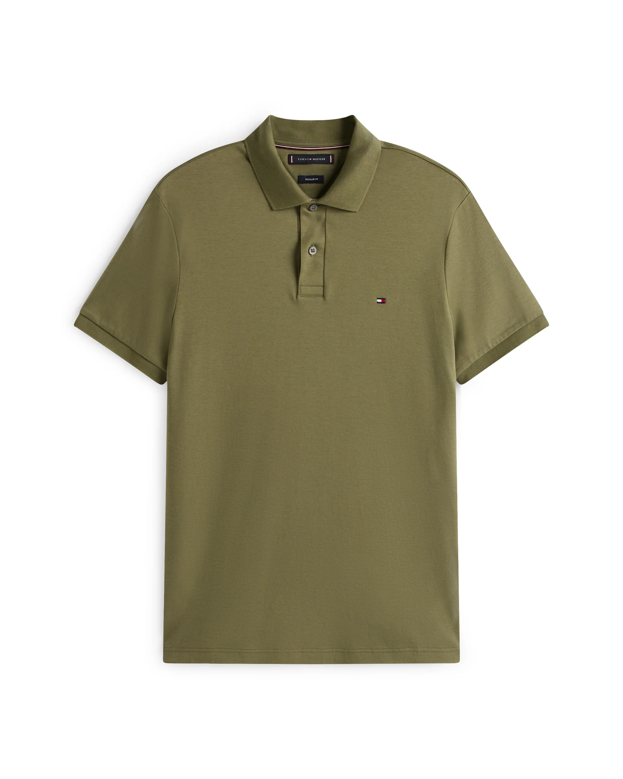 Tommy Hilfiger Liquid Cotton Regular Fit Mens Polo - Battle Green - Image 5