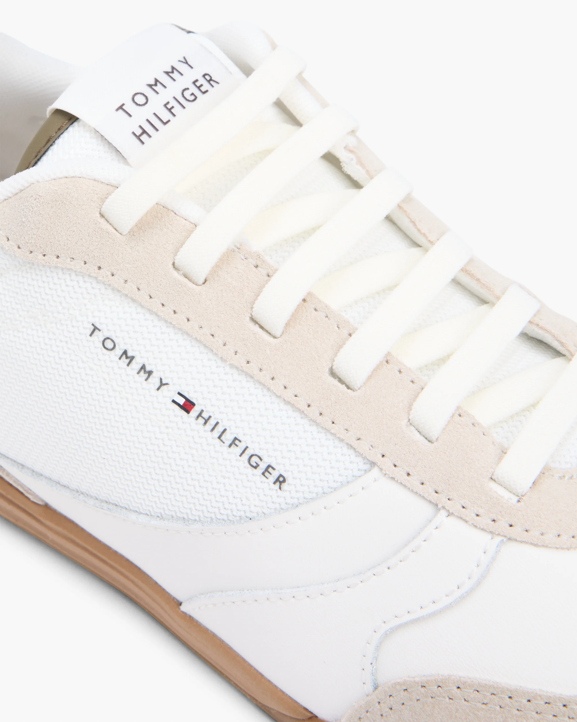 Tommy Hilfiger Lopro Leather Mix Mens Trainers - Classic Beige - Image 2