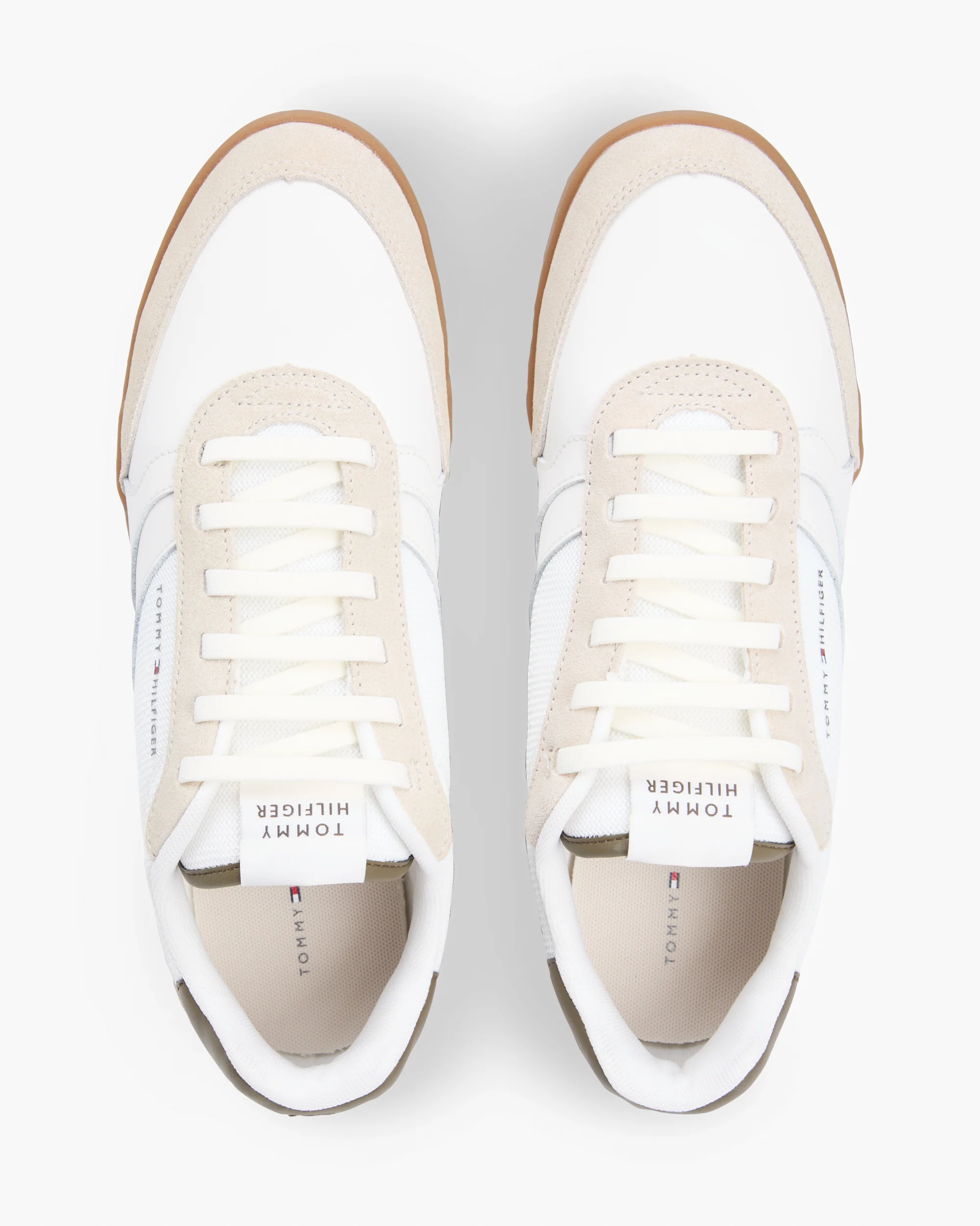 Tommy Hilfiger Lopro Leather Mix Mens Trainers - Classic Beige - Image 3