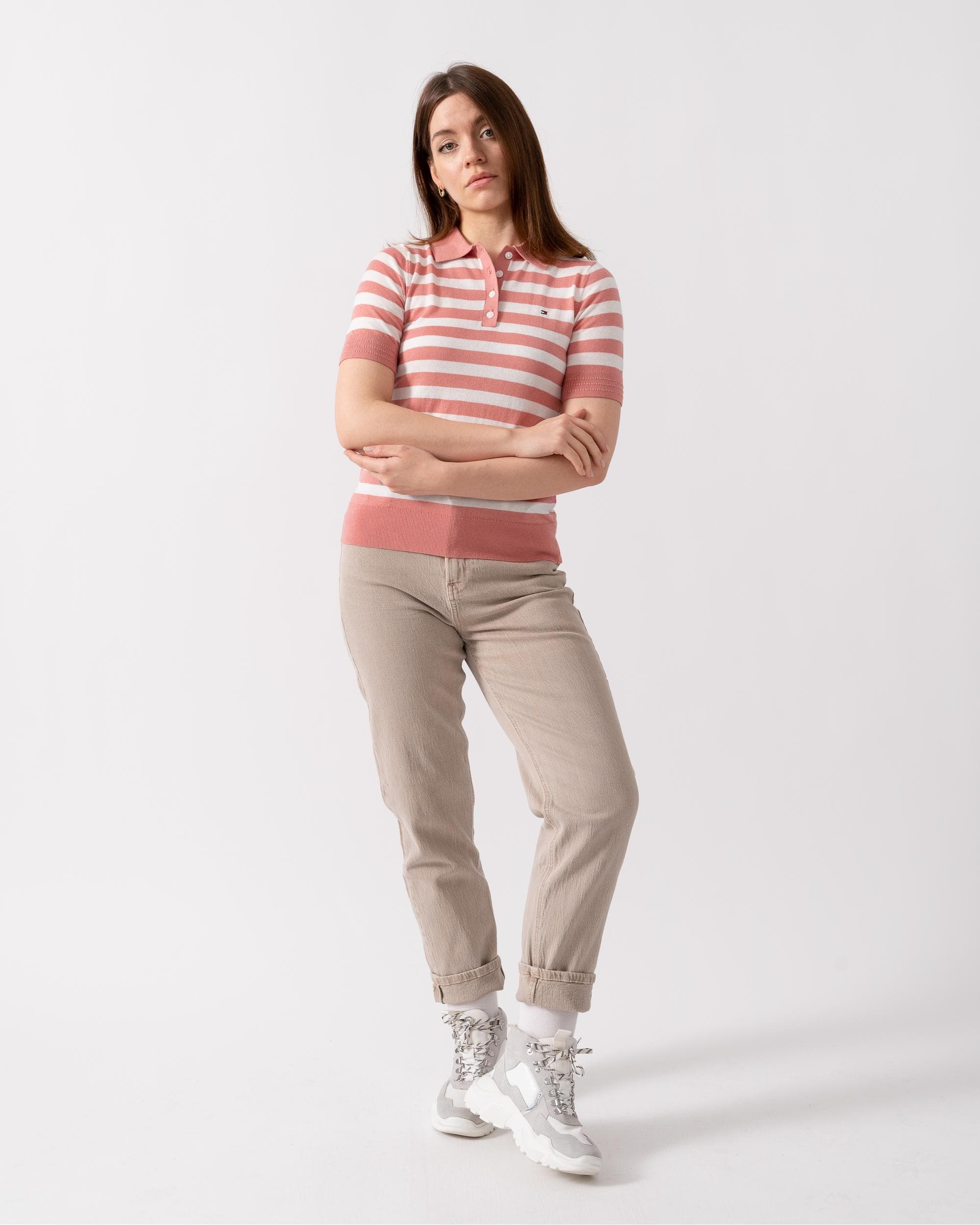 Tommy Hilfiger Lyocell Short Sleeve Womens Polo Sweatshirt - Image 2